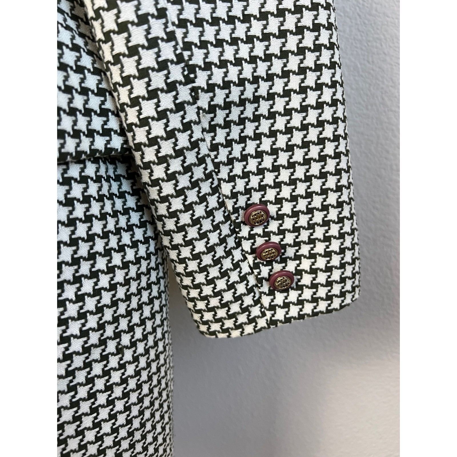 VTG 90s Rina Rossi Houndstooth Skirt Suit Sz 6 Parisian Made USA Career Academia