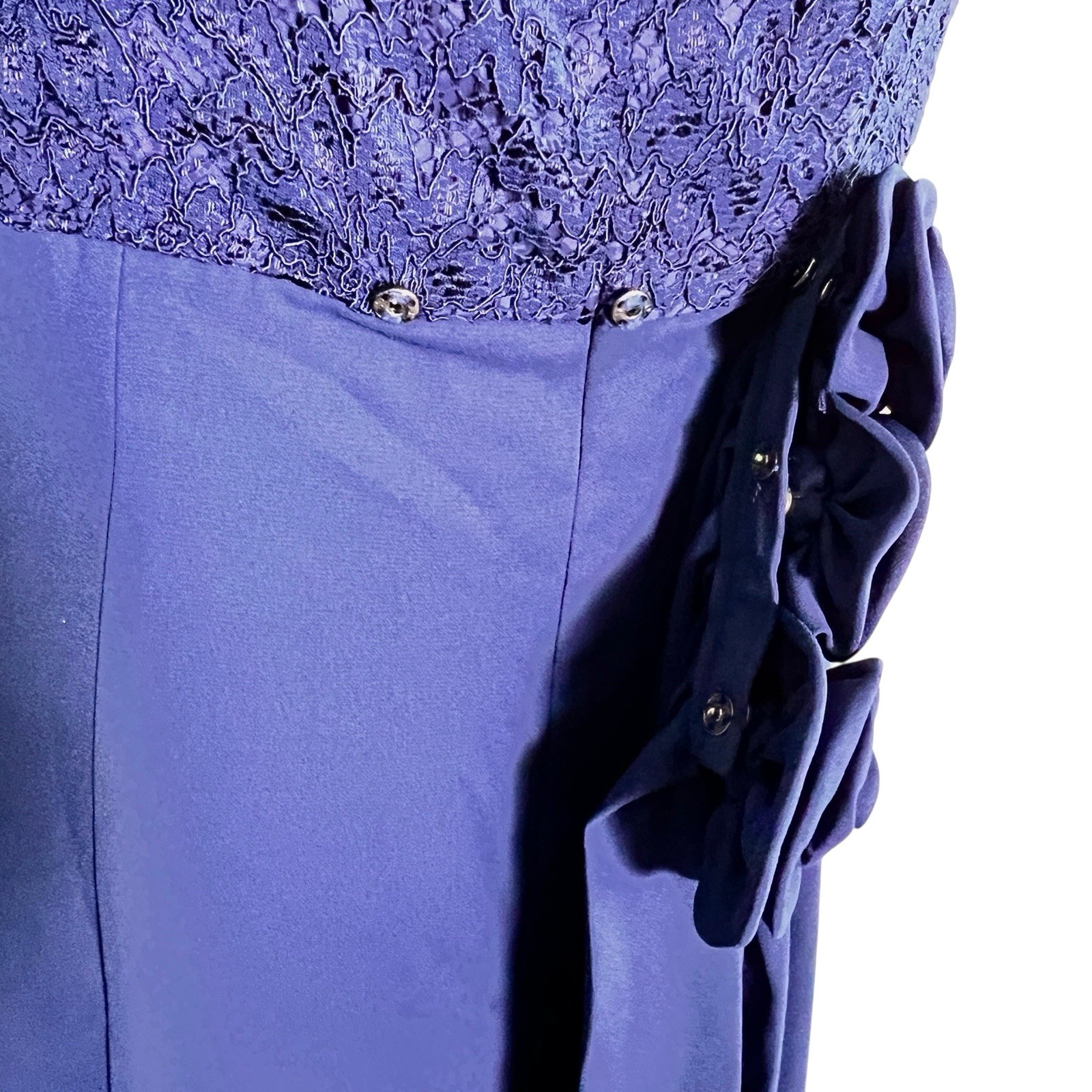 Vintage 1990s Lanz Of Salzburg Navy Lace Formal Gown Dress Large Needs Cleaning