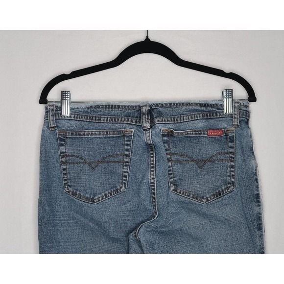 Zana Di Y2K Denim Capri Jeans Womens Sz 9 Raw Hem Stretch Blue Cropped Vintage