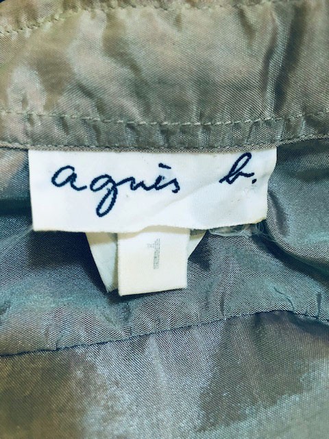 Agnes B Rare Vintage iridescent gray Green Collar Long Sleeve Top Blouse Shirt M