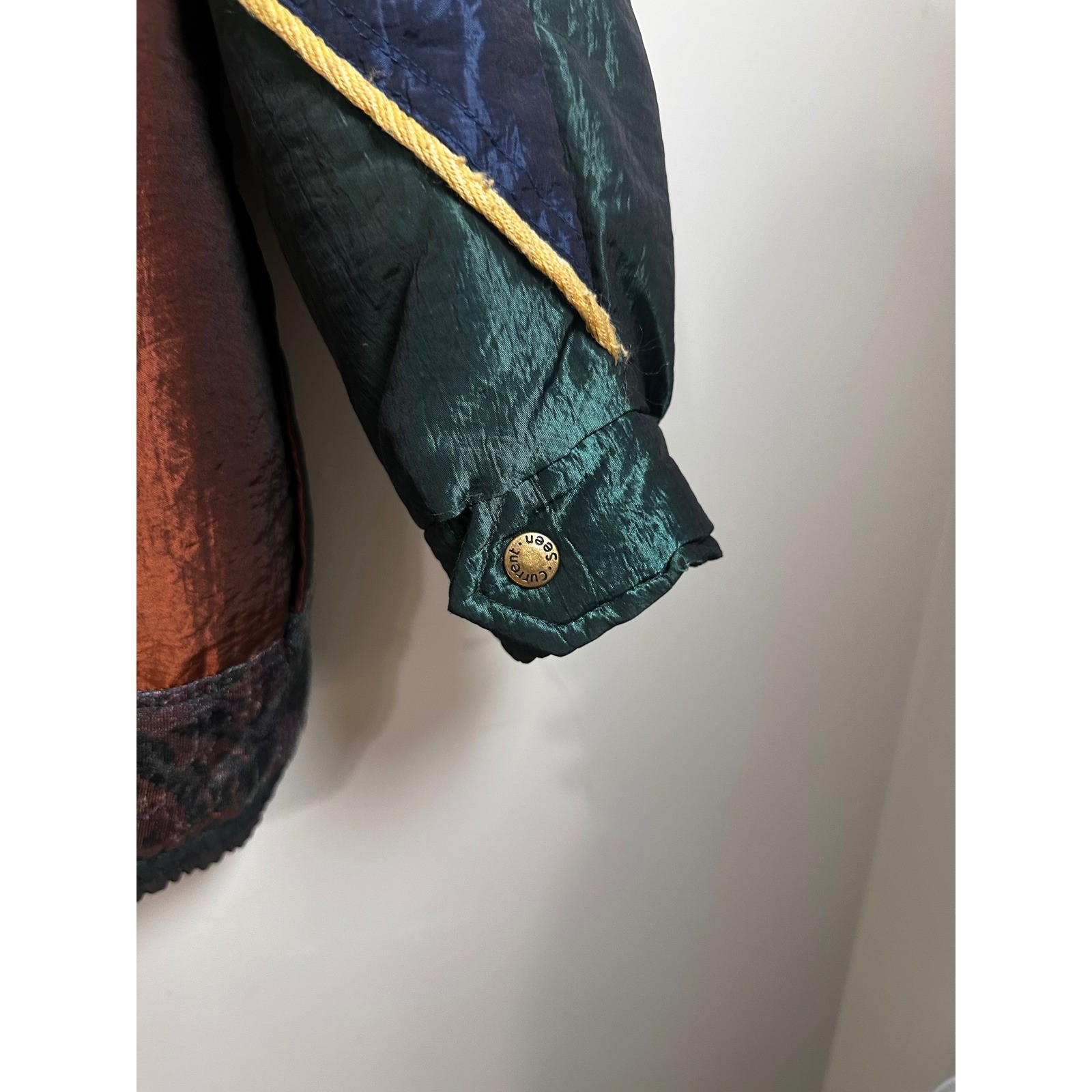 Current Seen Vintage 80s 90s Colorblock Paisley Metallic Bomber Jacket Plus 2XL