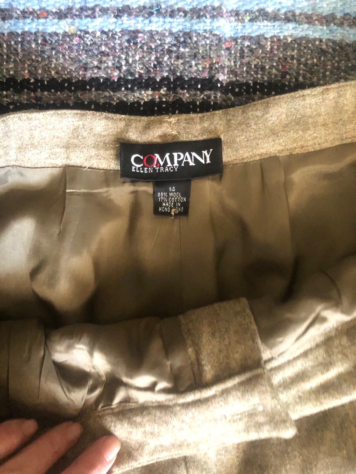 Vtg 70s 80s Pants 14 COMPANY ELLEN TRACY Wool Tweed Pleat Menswear Hepburn Cuff