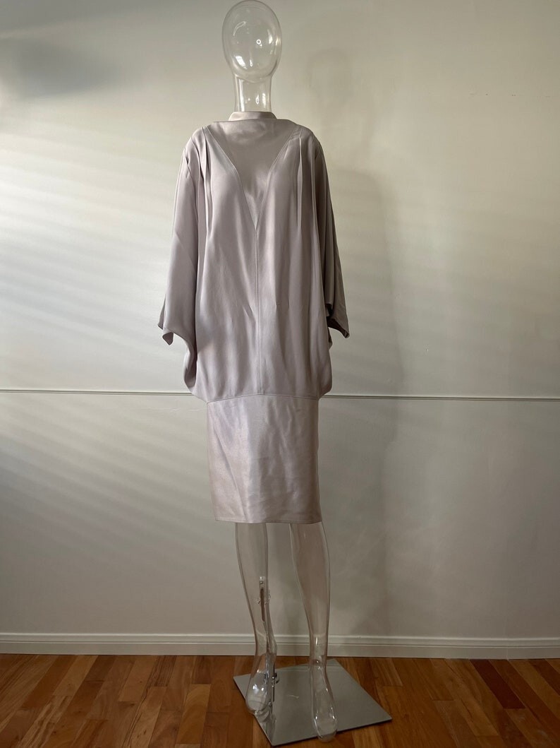 Daymor couture size 6 silver vintage dress late 80s