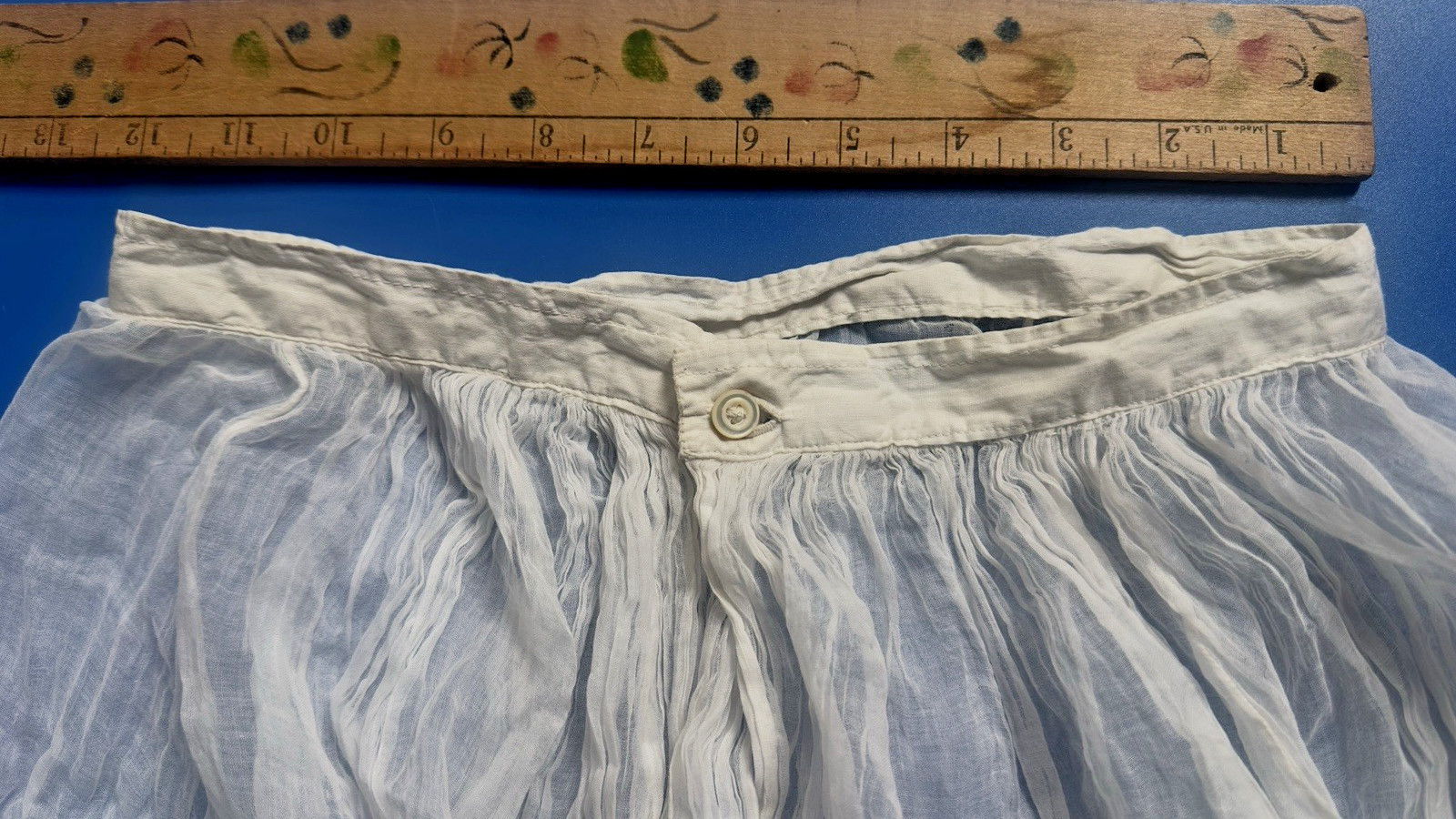 Antique Edwardian Lacy French Fashion Ruffled Lawn Skirt Slip with Flowing Train