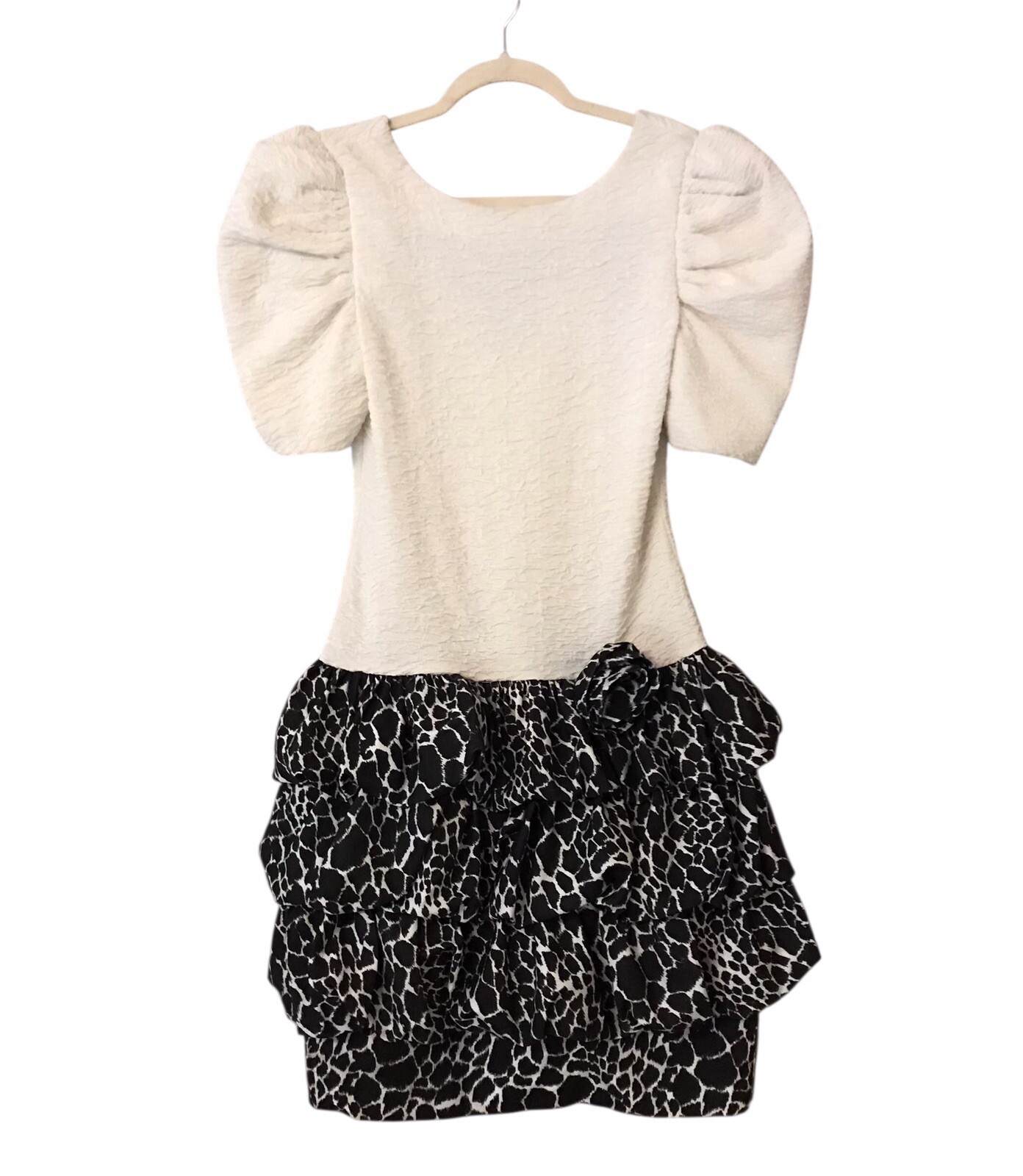 VTG 80’s Saks Fifth Avenue Night Ways Dress Bubble Skirt Retro Flower Read Sz XS