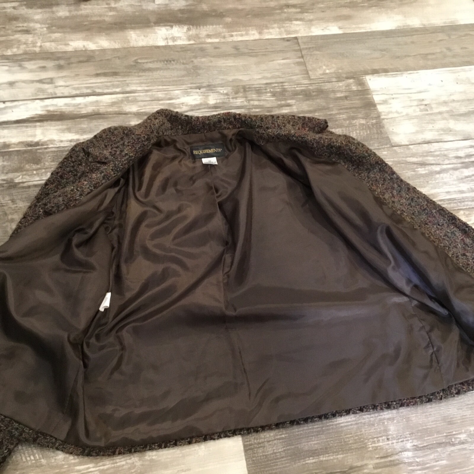 Tweed Blazer M Chocolate Brown Vibes Button Up Lined Dark Academia Androgynous