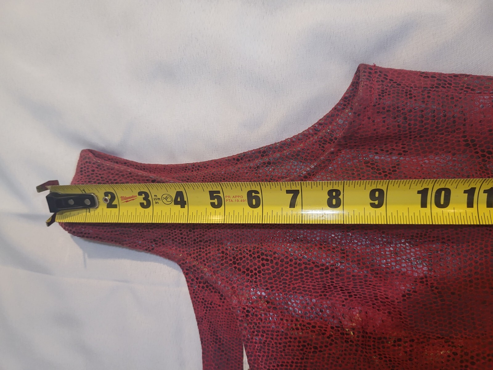 VIntage 80s Red Leather & Satin Snakeskin Dress By A.M.I Womens L