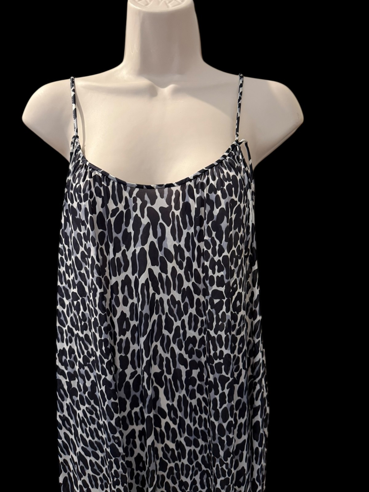 Vintage Large VANITY FAIR Leopard Wrap Peignoir Robe Lingerie Negligee Gown Set