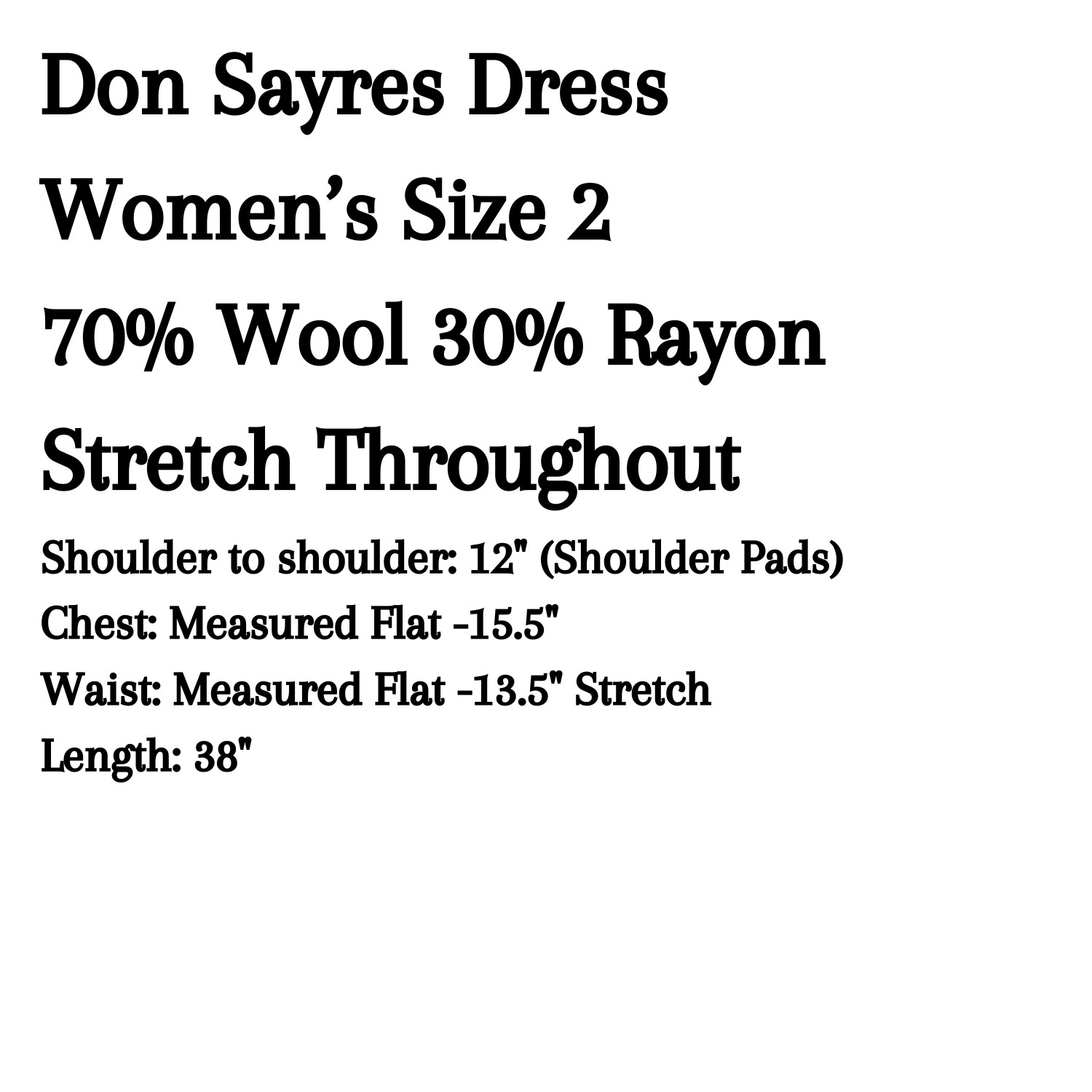 VTG 80’s Cocktail Dress Black Wool Knit Sz 2 DON SAYRES For Wellmore Embellished