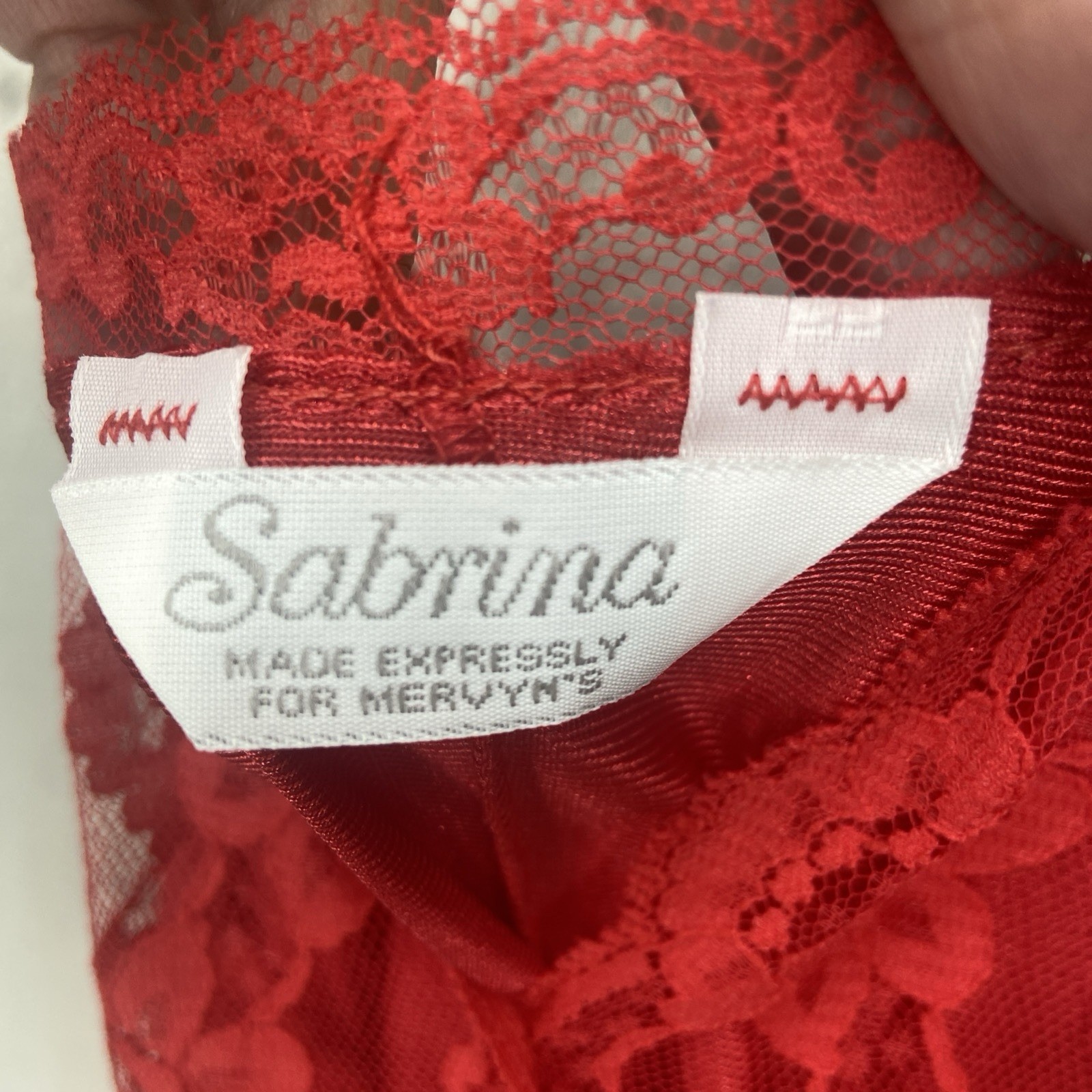 Vintage Y2K Sabrina slip Dress Red Babydoll Floral Lace Lingerie Romantic USA