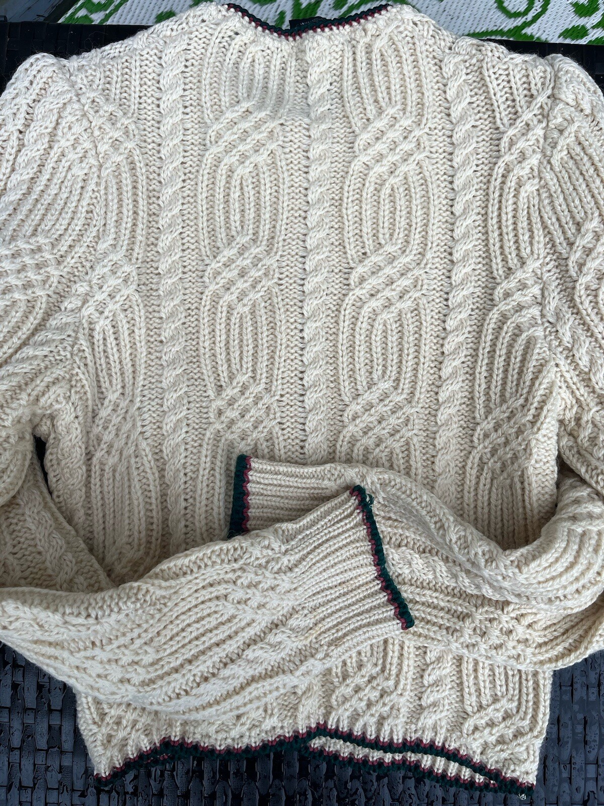 Vintage Lands’ End Ladies Cardigan Sweater 100% Pure New Wool Made in Austria