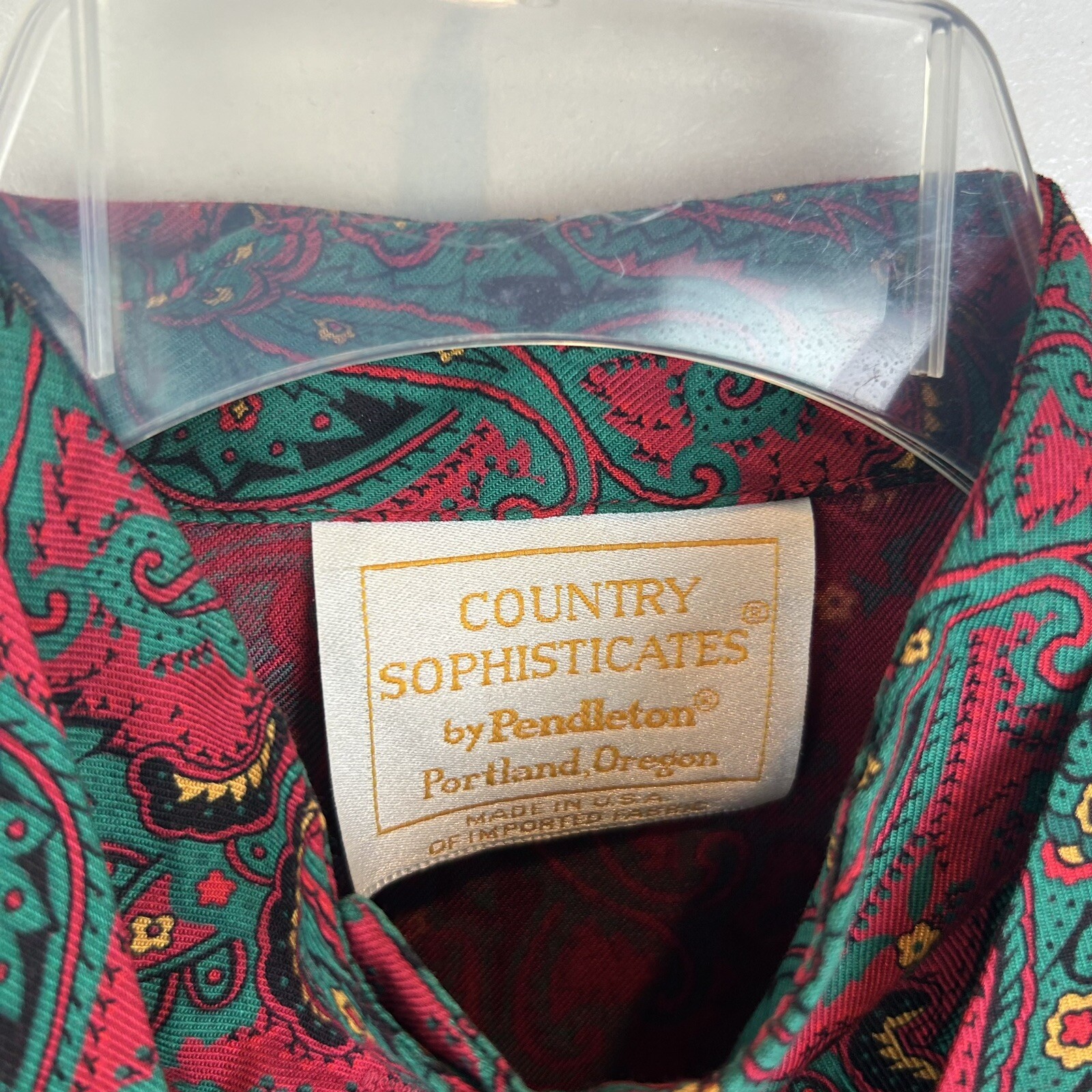Vintage Country Sophisticates Pendleton Top Womens 8 Secretary Chic Paisley Y2K