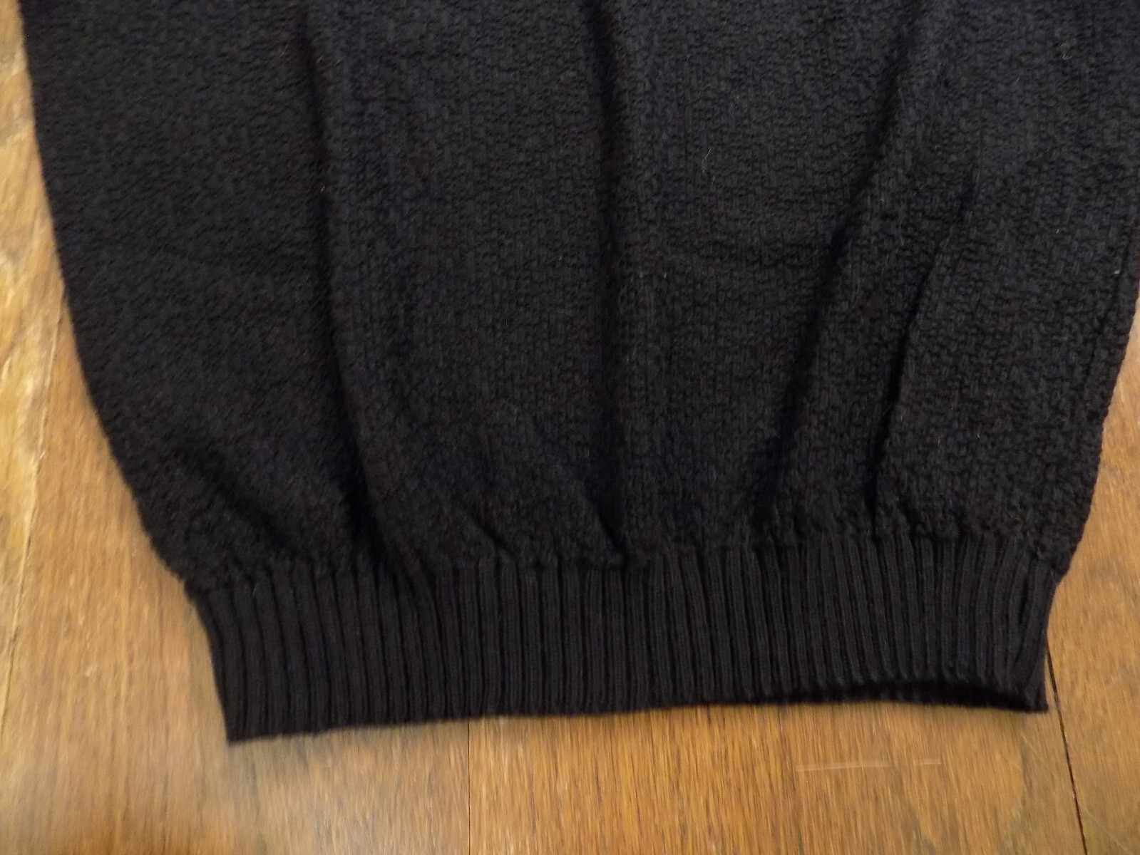 Vtg Kate Collins Wide Shoulder Stretch Knit Black USA Top Sz M Elastic waist EUC