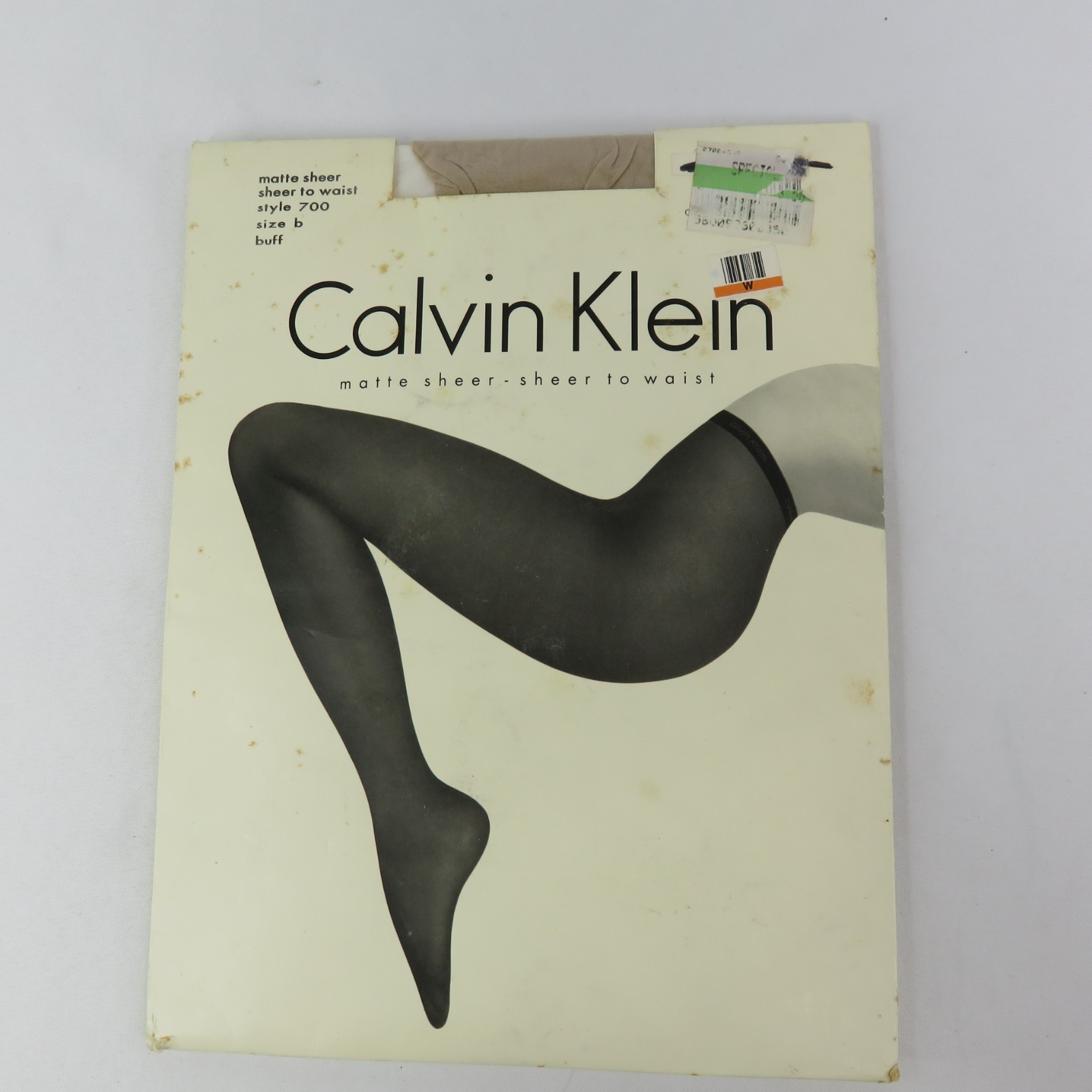 Vintage Calvin Klein Matte Sheer Pantyhose Size B Buff NOS Sheer to Waist