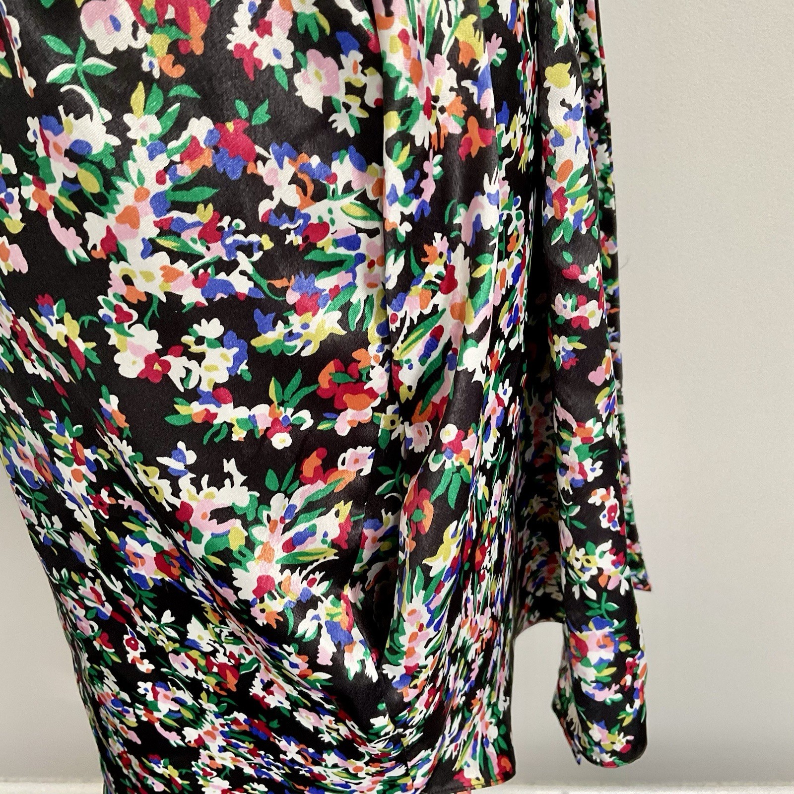 VTG Lingerie Short Nightie/Cami With Matching Gown Black Floral SM Laura Adam’s