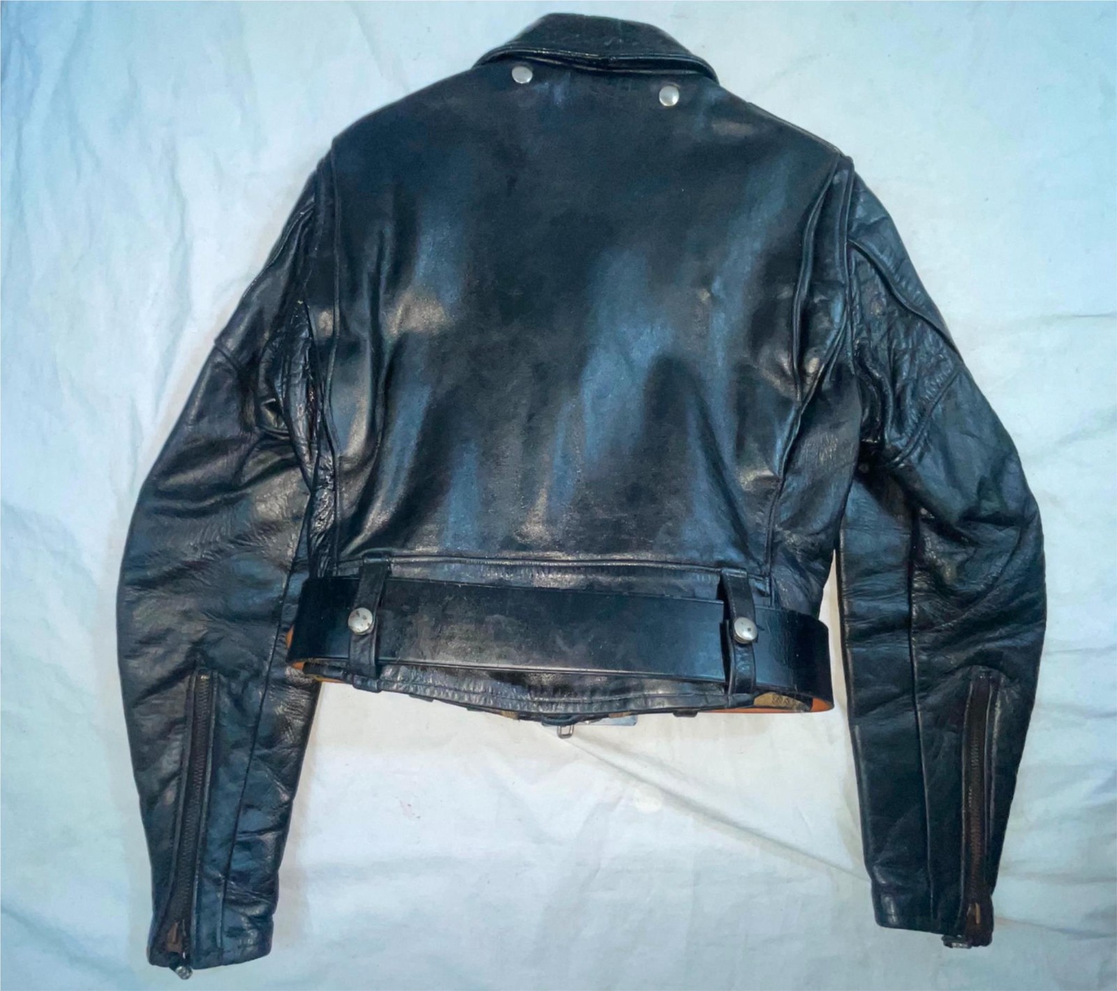 VTG 40s WOMENS S HARLEY DAVIDSON LEATHER CYCLE QUEEN MOTORCYCLE BIKER JACKET