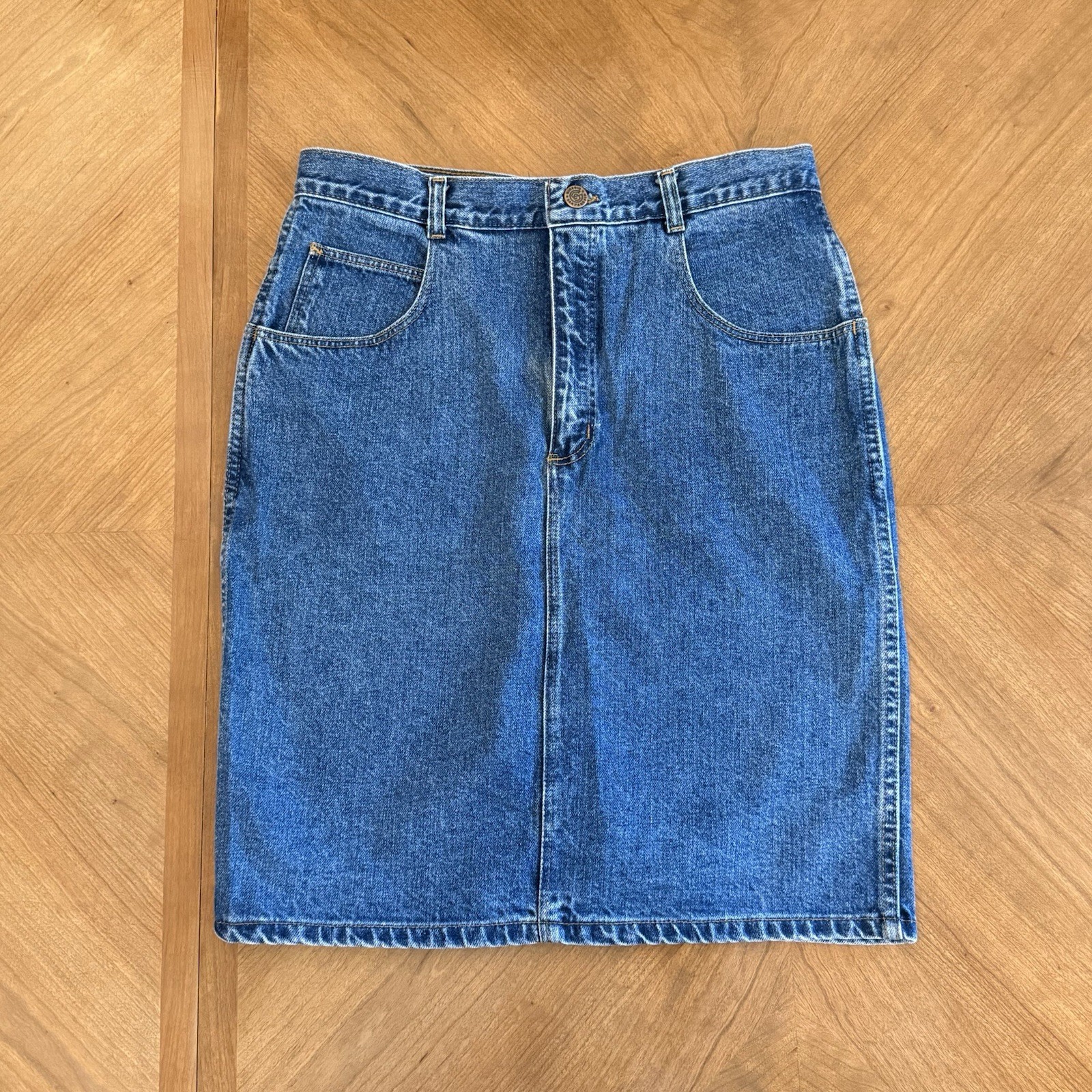 VTG Giorgio Sant’Angelo Skirt Women 12 80s 90s Retro Spring Denim Classic Preppy
