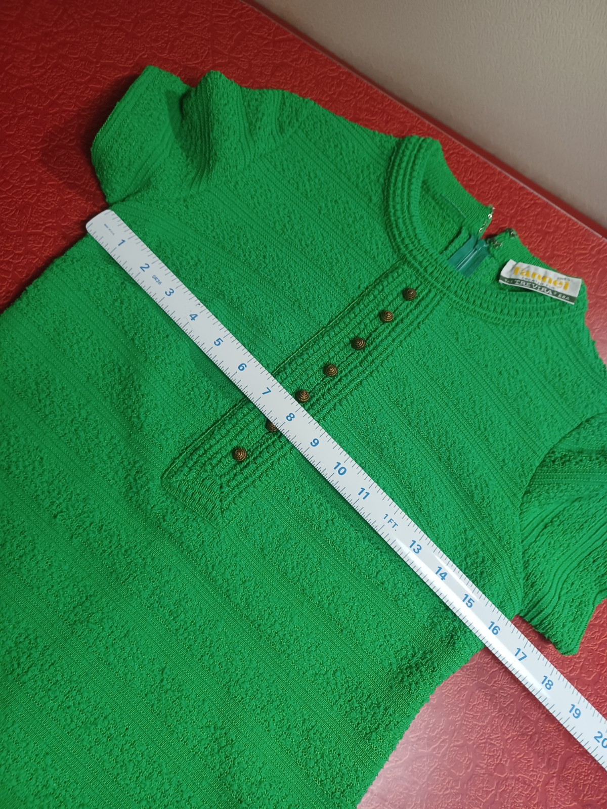 True Vintage Mid-century 1960s 1970s Polyester Double Knit Dress Mod MCM S/M
