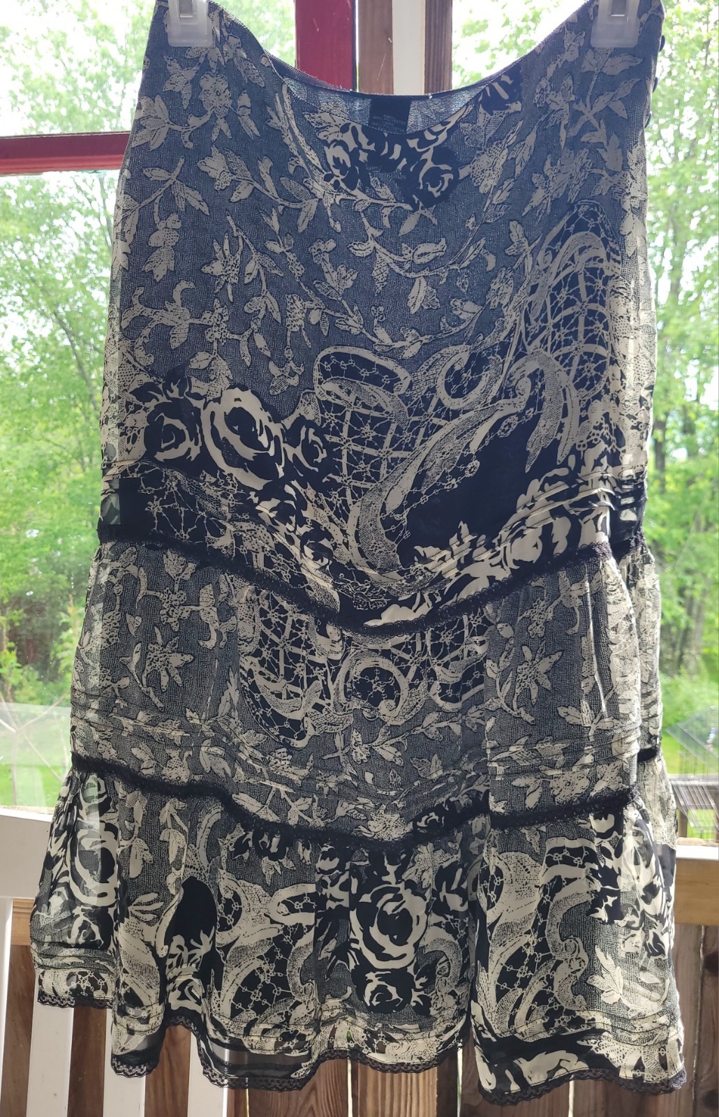 Gorgeous Vintage 90s EXPRESS Floral Print 3/4 Length Lined Skirt Size 3/4
