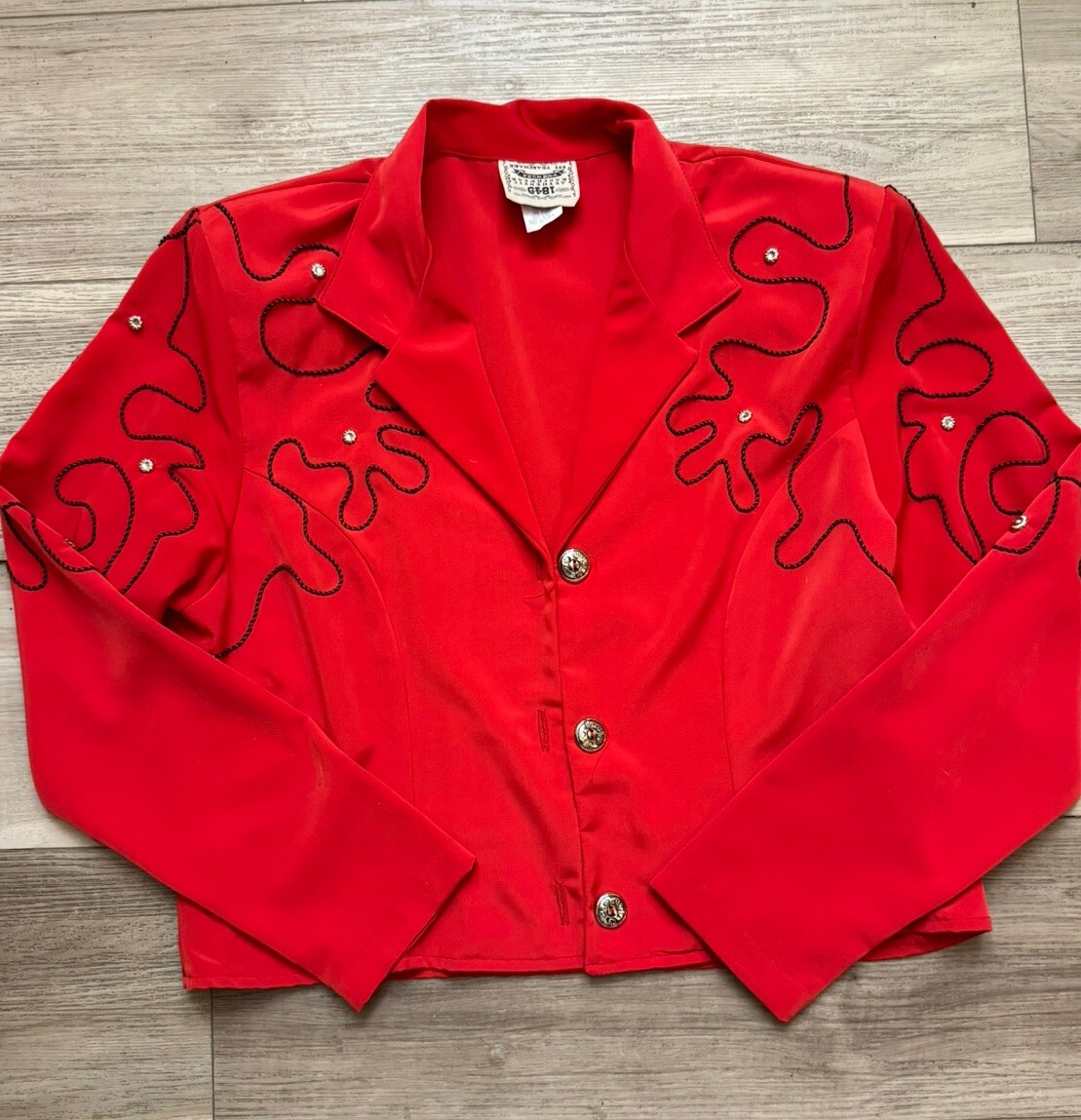 Vintage 90’s 1849 Authentic Ranchwear Western Cowboy Shirt Red Cropped Sz M