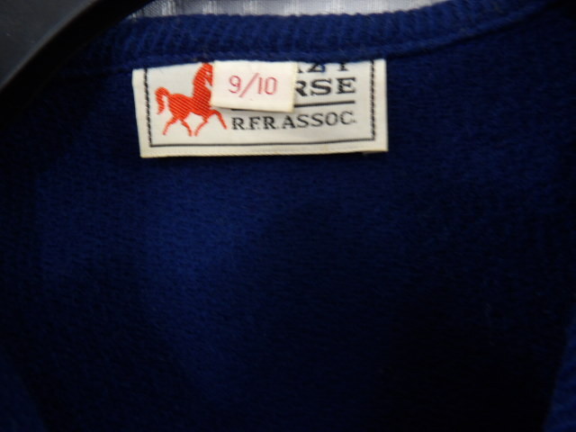 Vintage Crazy Horse Sweater NWT Size 9/10 Union Made Blue w/Red Tie Union Made