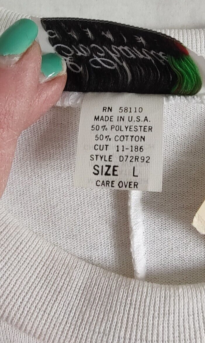 Vintage NWT Women’s 80s T Shirt Dress Surfer Ruffle Large Saved by the Bell NOS