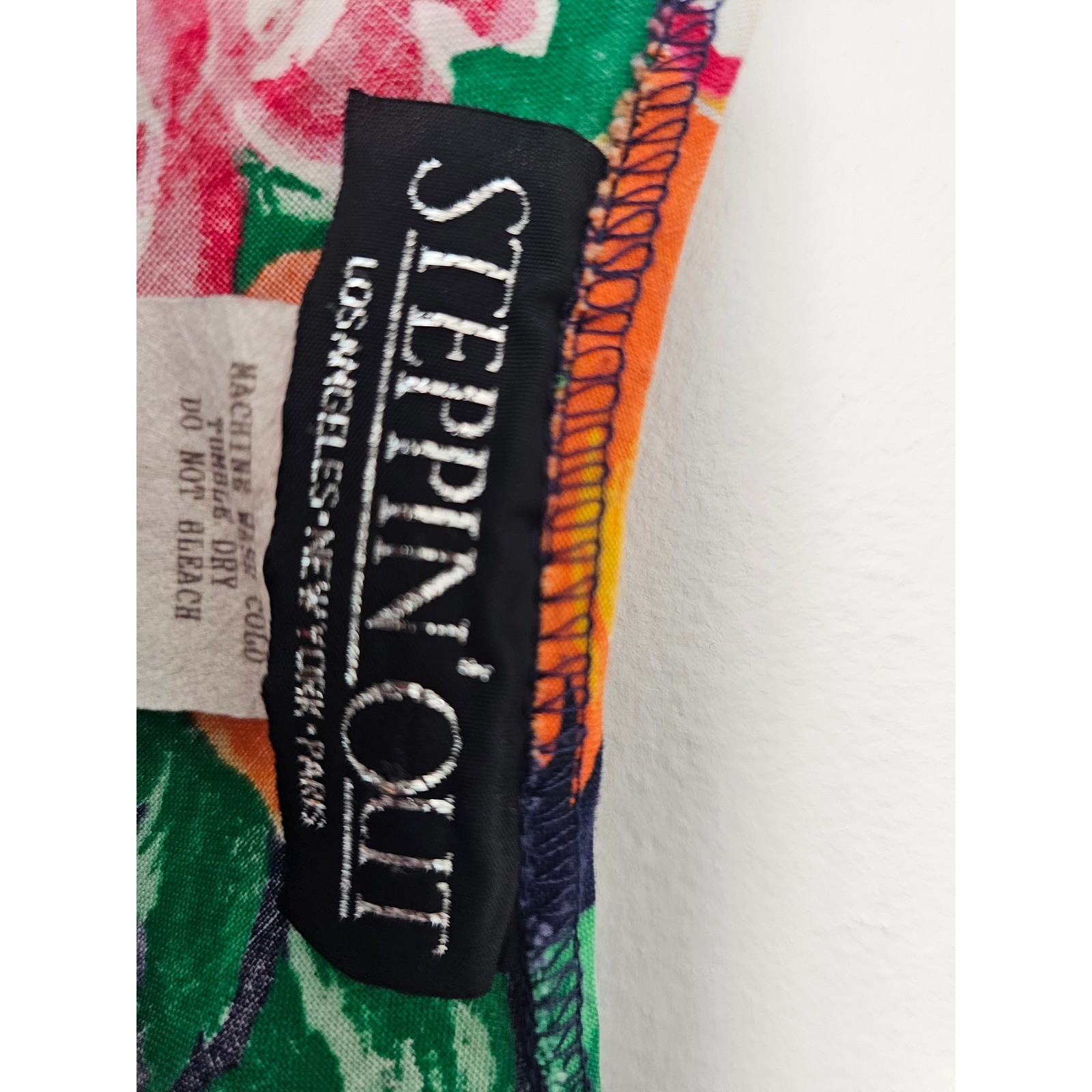 Vintage 90 Steppin Out Floral Fit Flare Dress Women 9 Multicolor Sleeveless Mini
