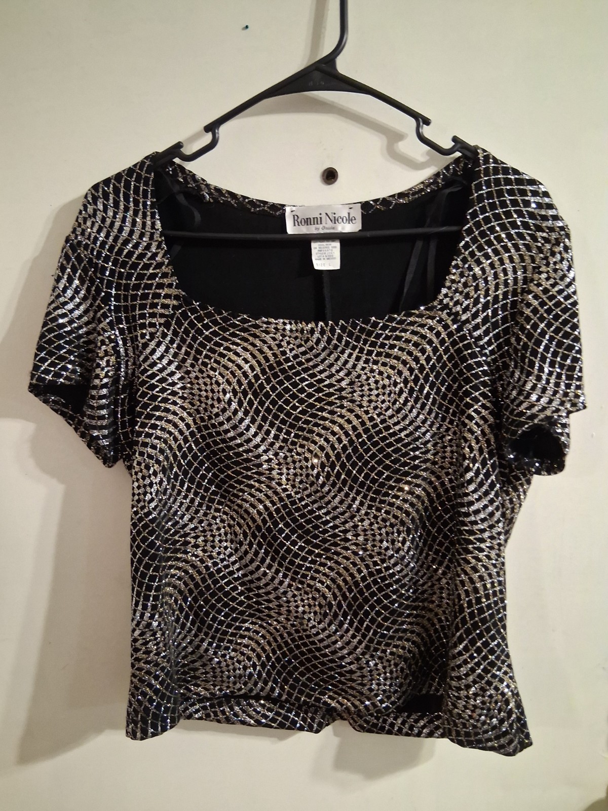 Vintage Old Money Hollywood Art Deco Blouse Glitz Bling