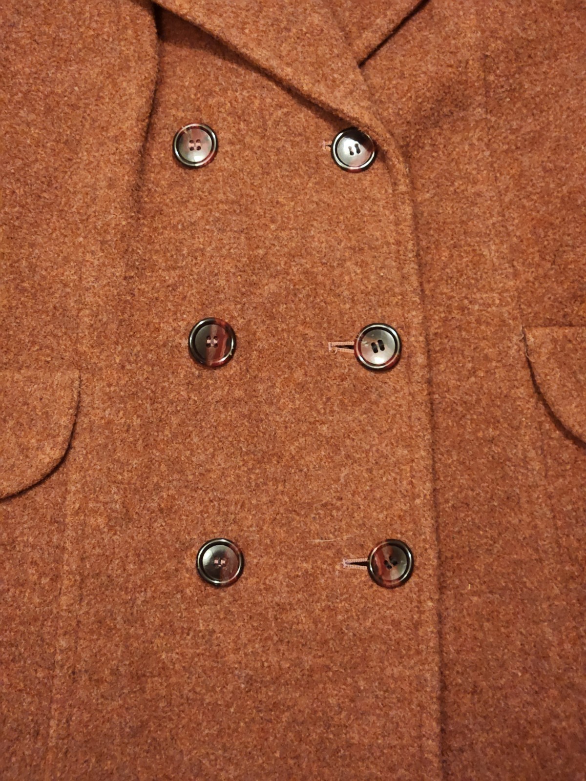Vintage ILGWU Bromleigh cranberry wool coat Unique Buttons