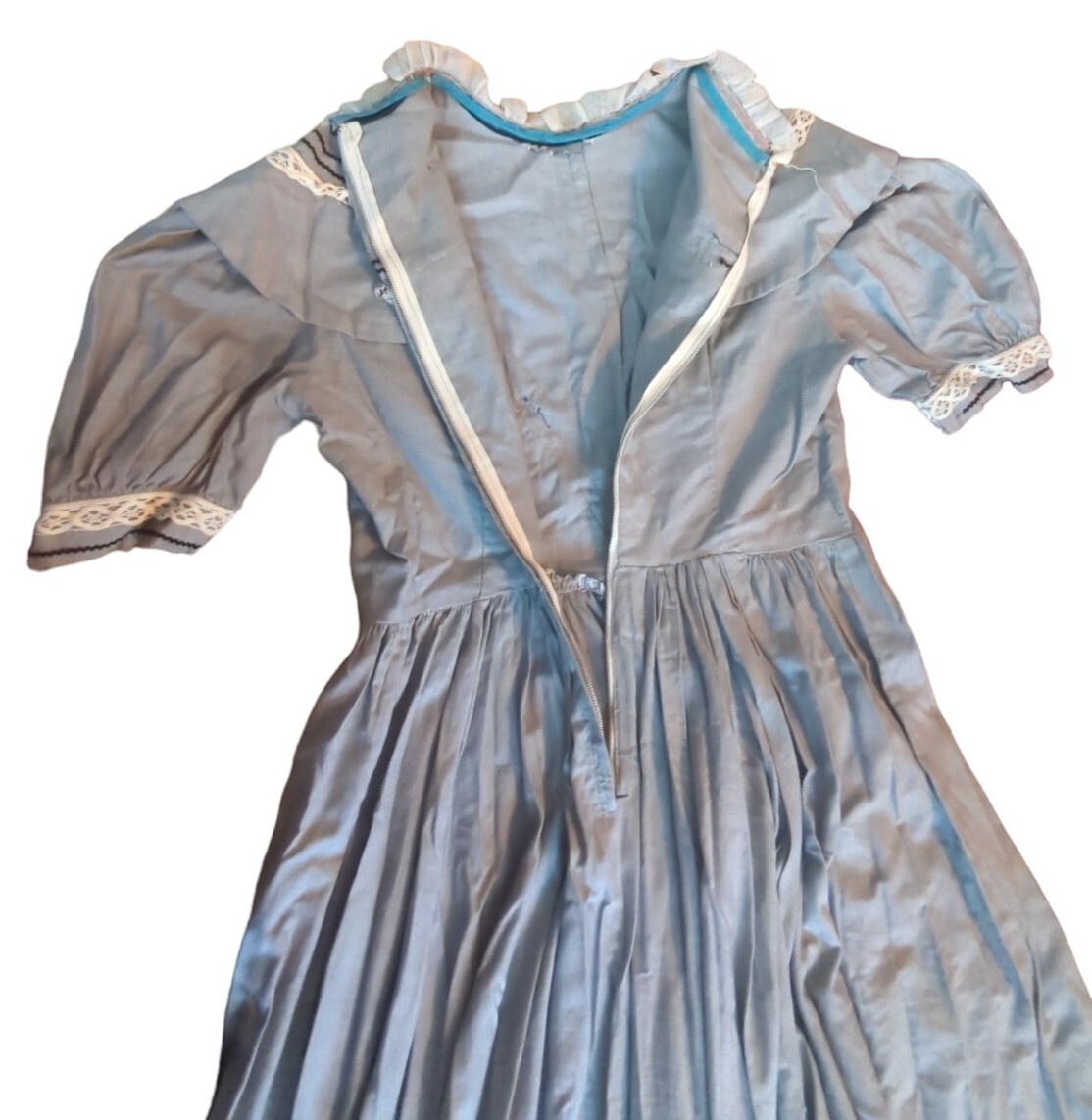 Vintage Prairie Dress With Matching Bonnet Gunne Sax Amish Style Blue Handmade