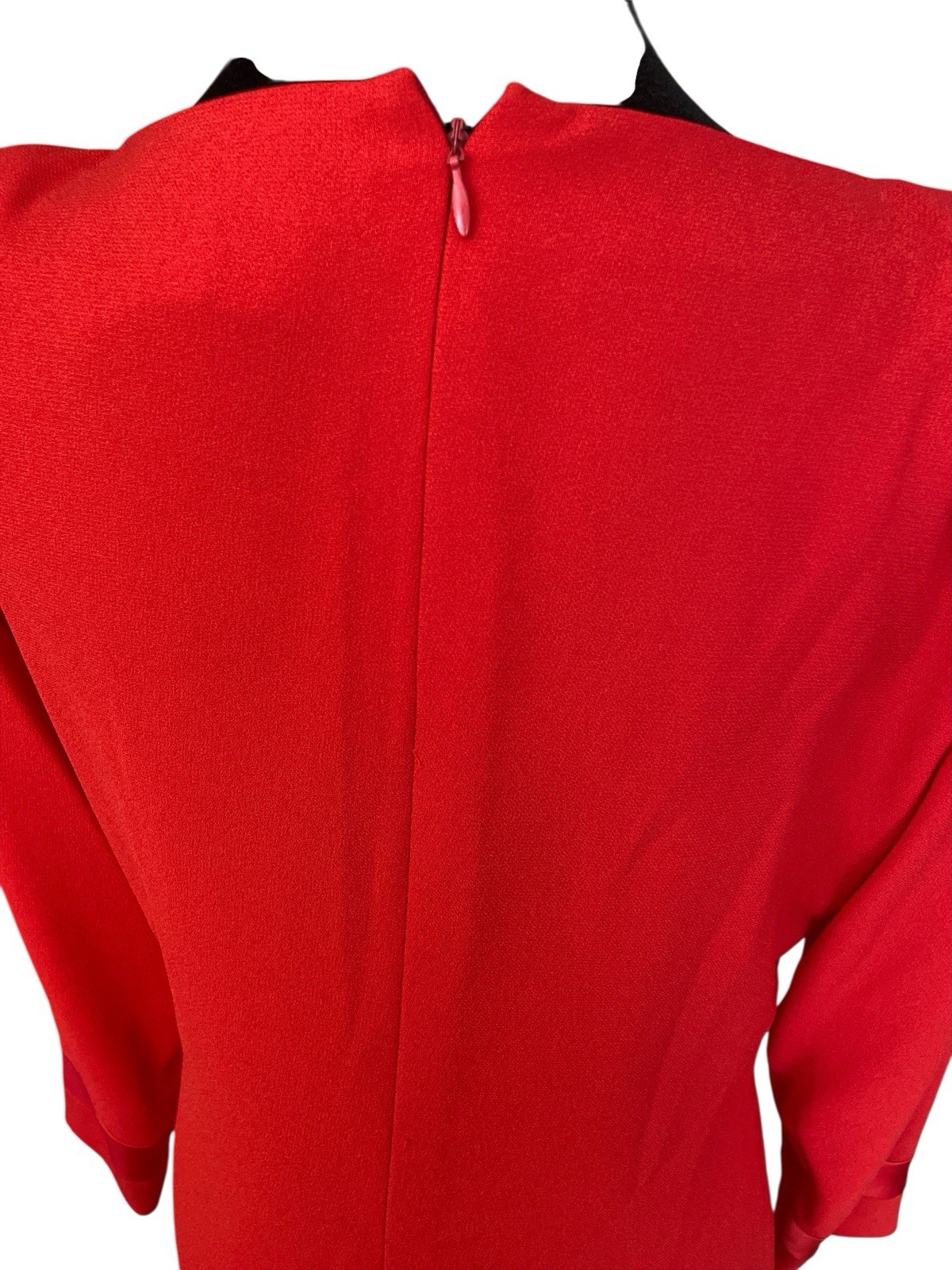 Vtg Don Elliot Red Cocktail Dress for Frances Brewster Bow Detail 80s Coquette