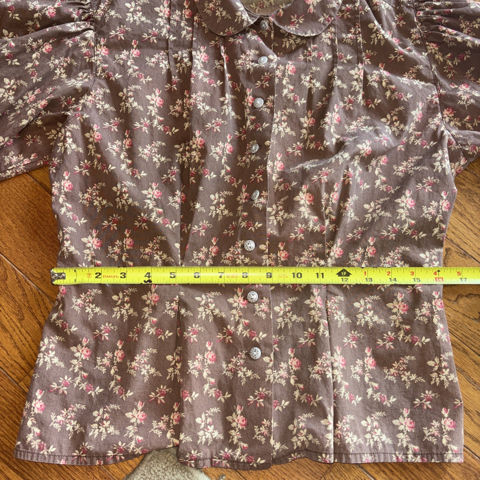 120 Vintage 80s Ralph Lauren Country Floral Puff Sleeve Blouse Top 8 EUC