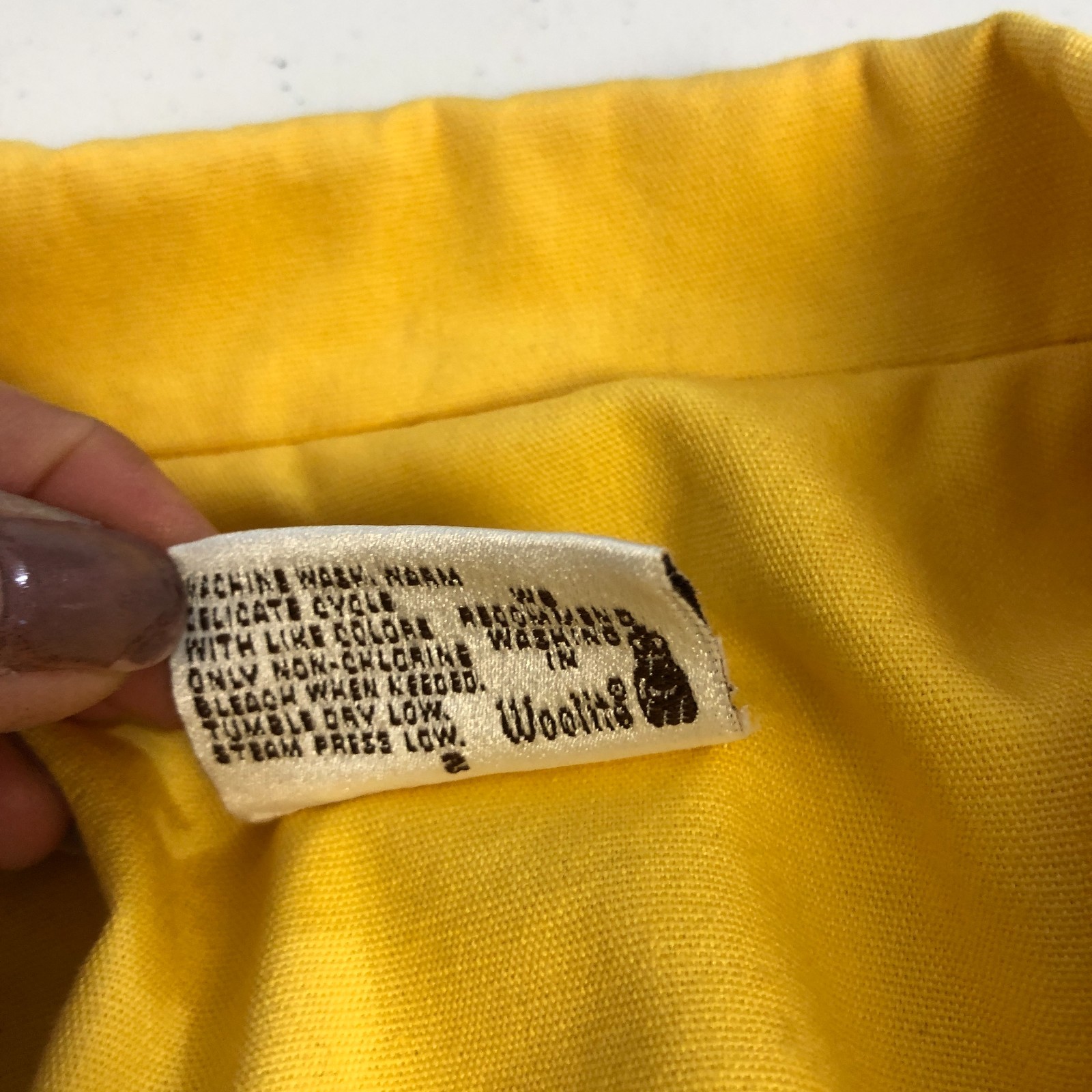vtg 1970s Country Suburbans 2 pc Skirt Suit 12/14 Yellow Twill Kick Pleats USA