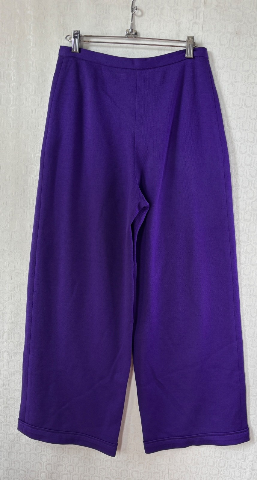 VTG 90’S SONIA RYKIEL PURPLE WOOL KNIT BAGGY WIDE LEG PLEATED TROUSER PANTS*XS/S