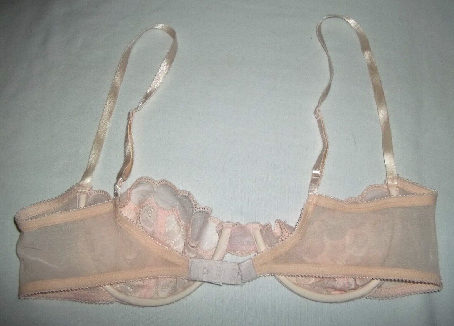 Vintage Rare Christian Dior Intimates 4758 Pink Lace Bra sz 36C Made in USA