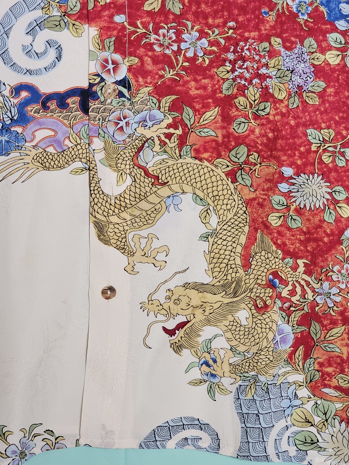 Citron Santa Monica Brand Women’s Silk Dragon blouse, size S