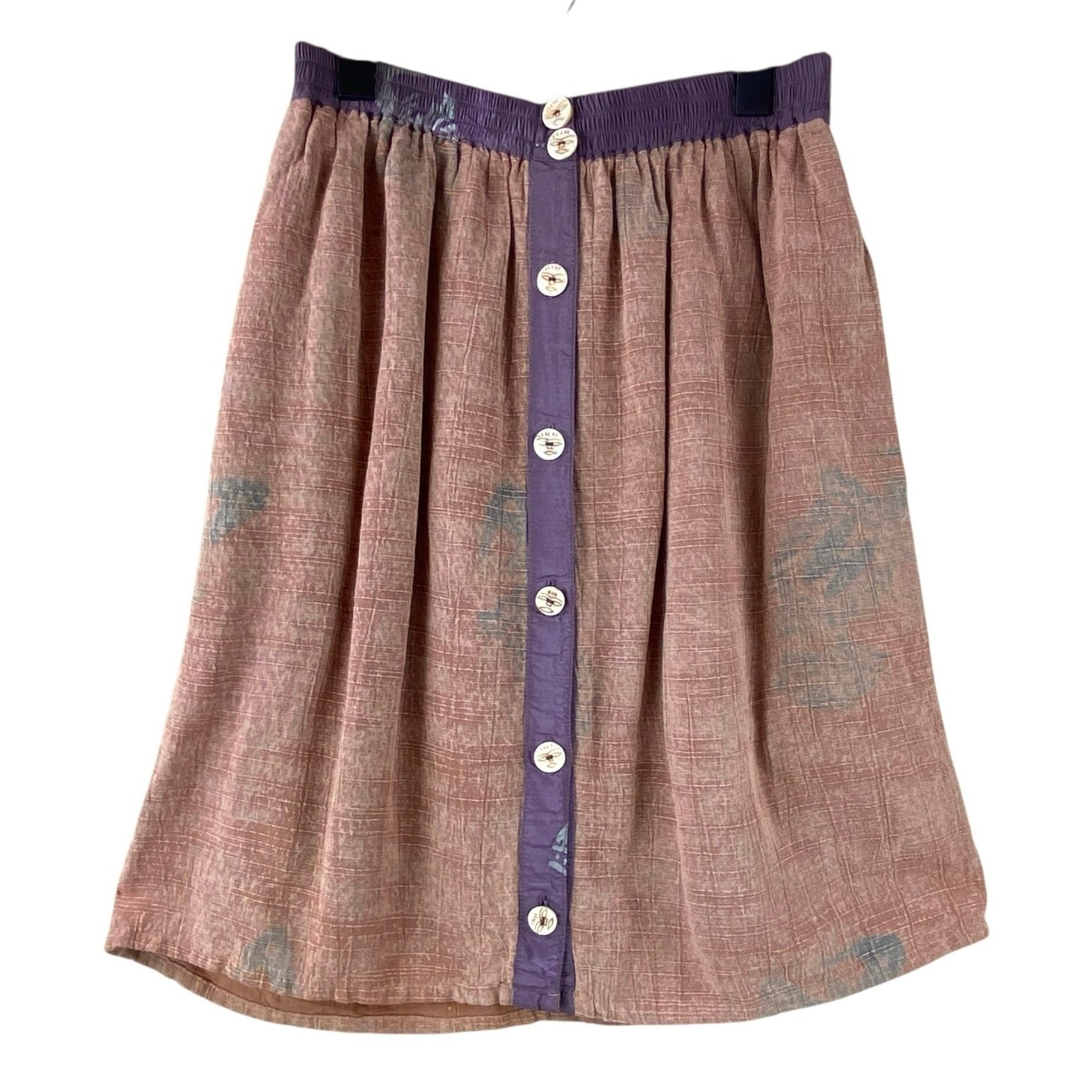 Vintage Kusnadi Boho Skirt Knee Length Button Front Festival Size S