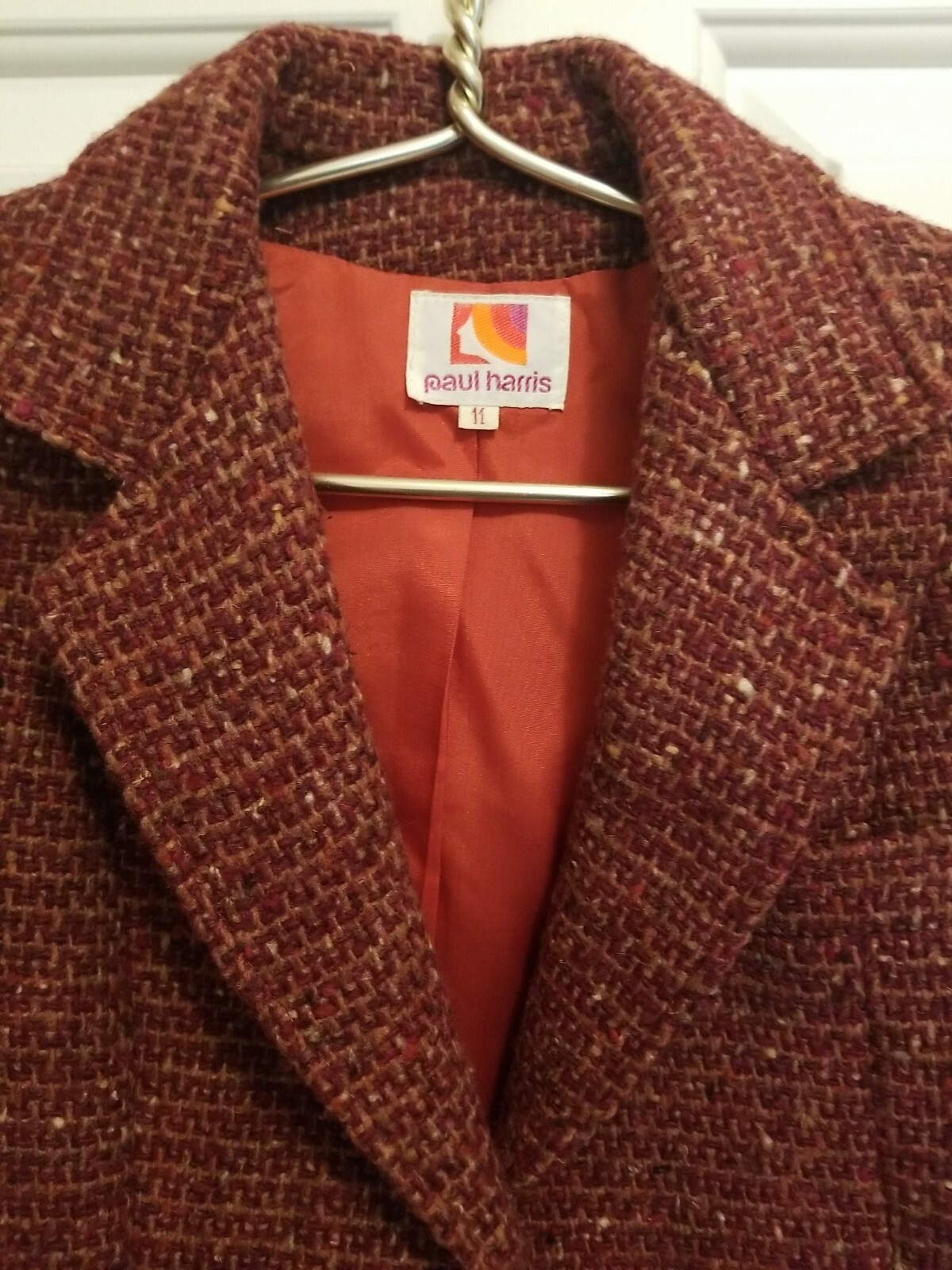 Vintage 80’s PAUL HARRIS 2 Button Blazer Jacket ~ Burgundy Plum Wool ~ 11