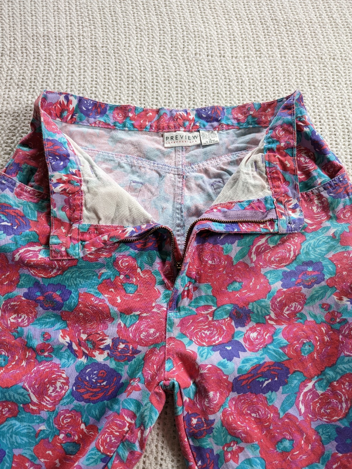 VTG Preview International 90s High Waist Floral Tapered Trouser Pants Women’s 12
