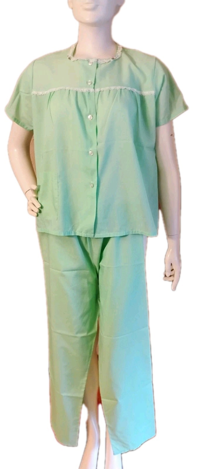 VTG 60’s „Katz” Mint Green Long PJ Set