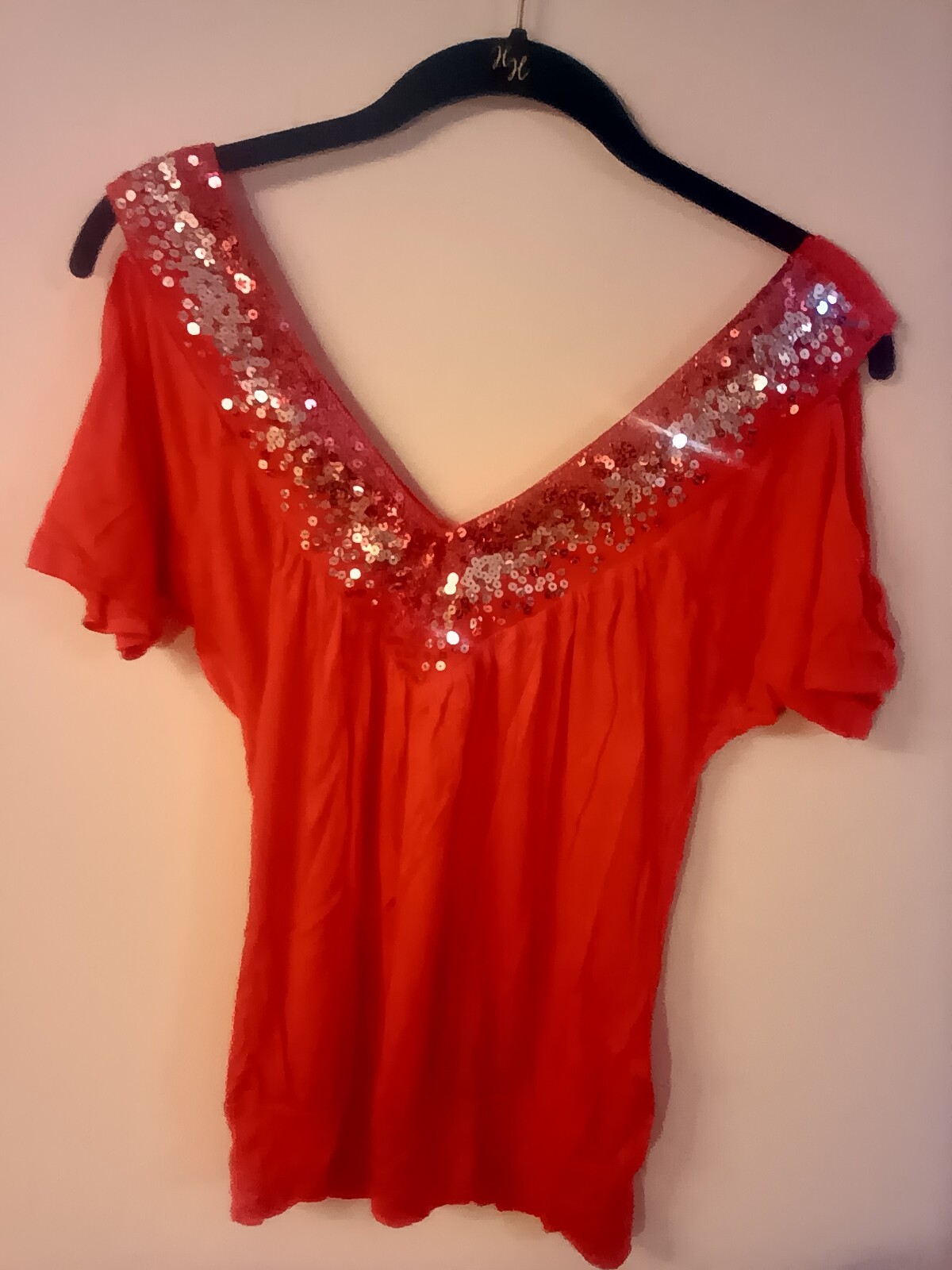Lot of 2 Vtg Tops multicolor City Lights & coral Deb brand Small