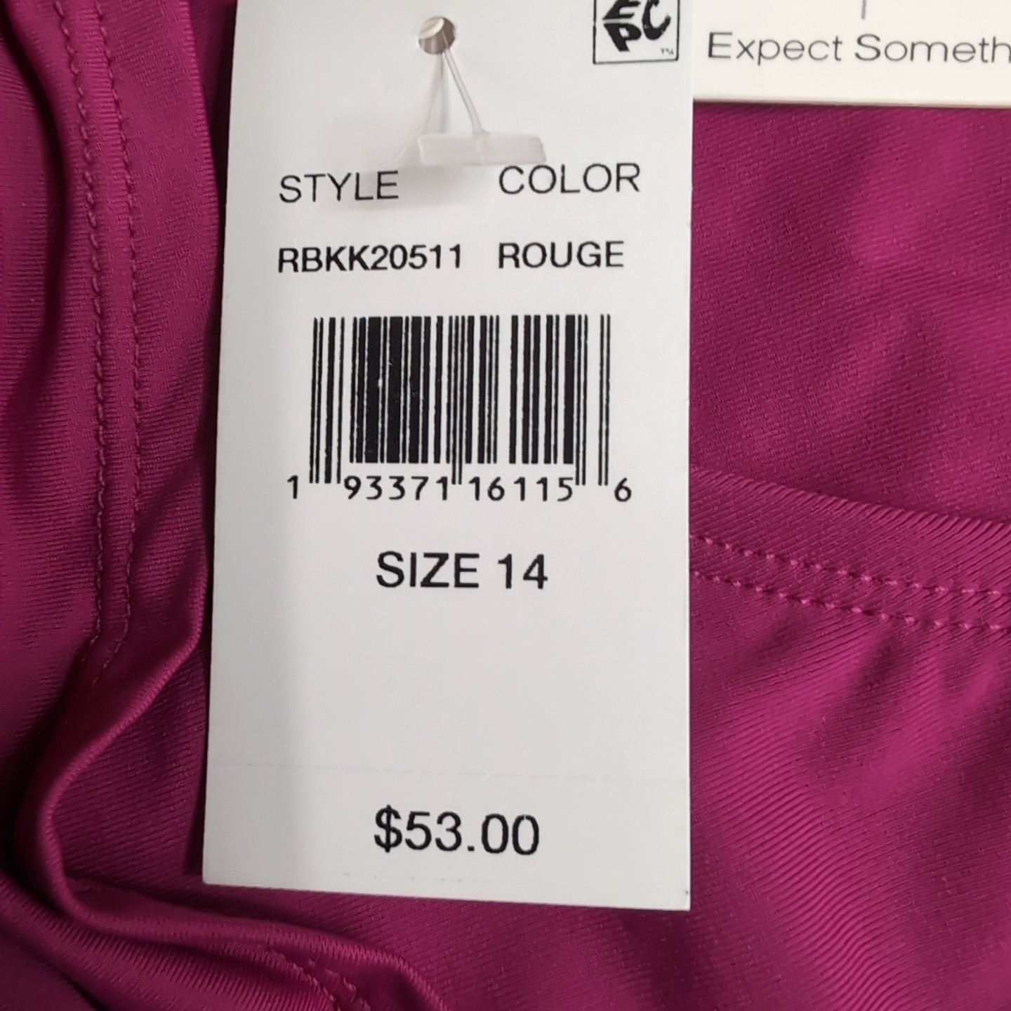 Blue Rod Beattie Women Bikini Bottom Size 14 Plus Size Waist 36 in. Maroon S-173