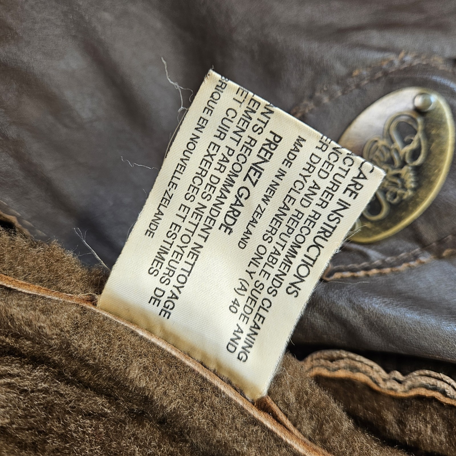 Knight Of New Zealand Vintage Shearling Tailors Luxury Jacket Coat Size 44 70s