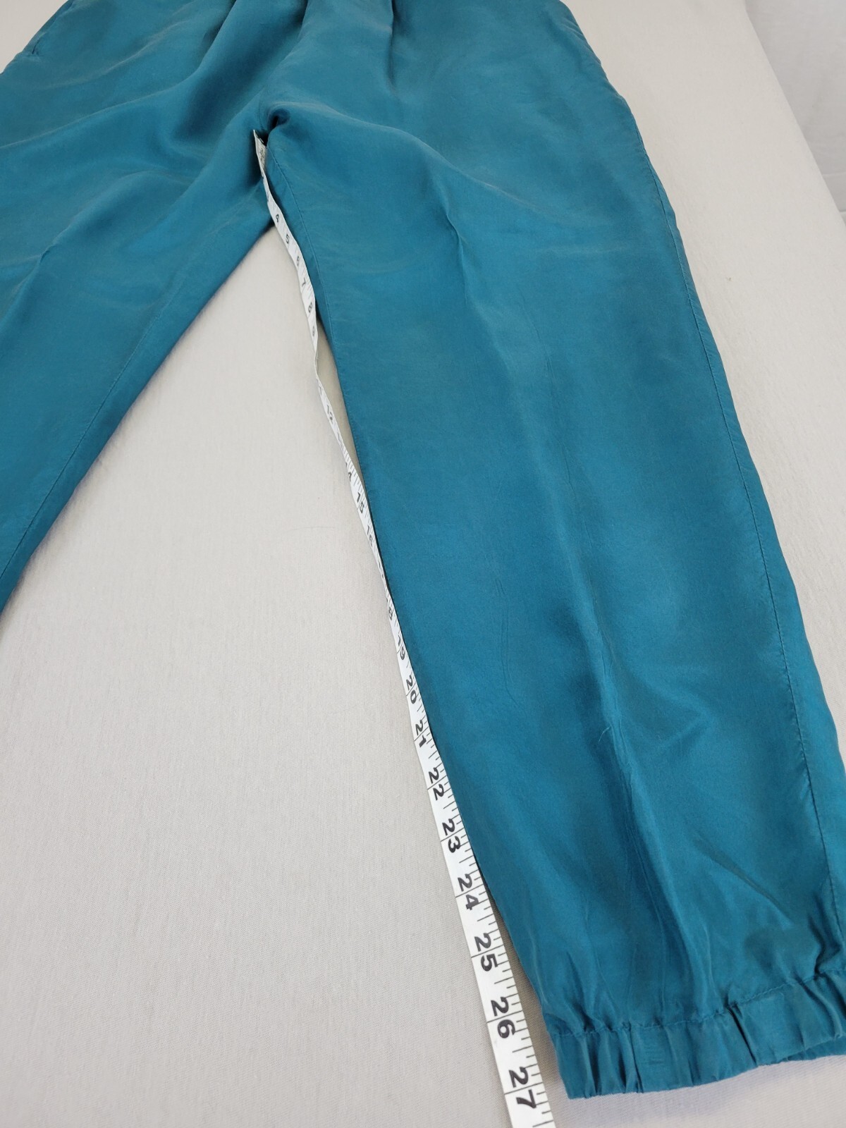 Out Brook Snap Up Track Suit 100% Silk Teal Stripes Boho 80’s Vintage