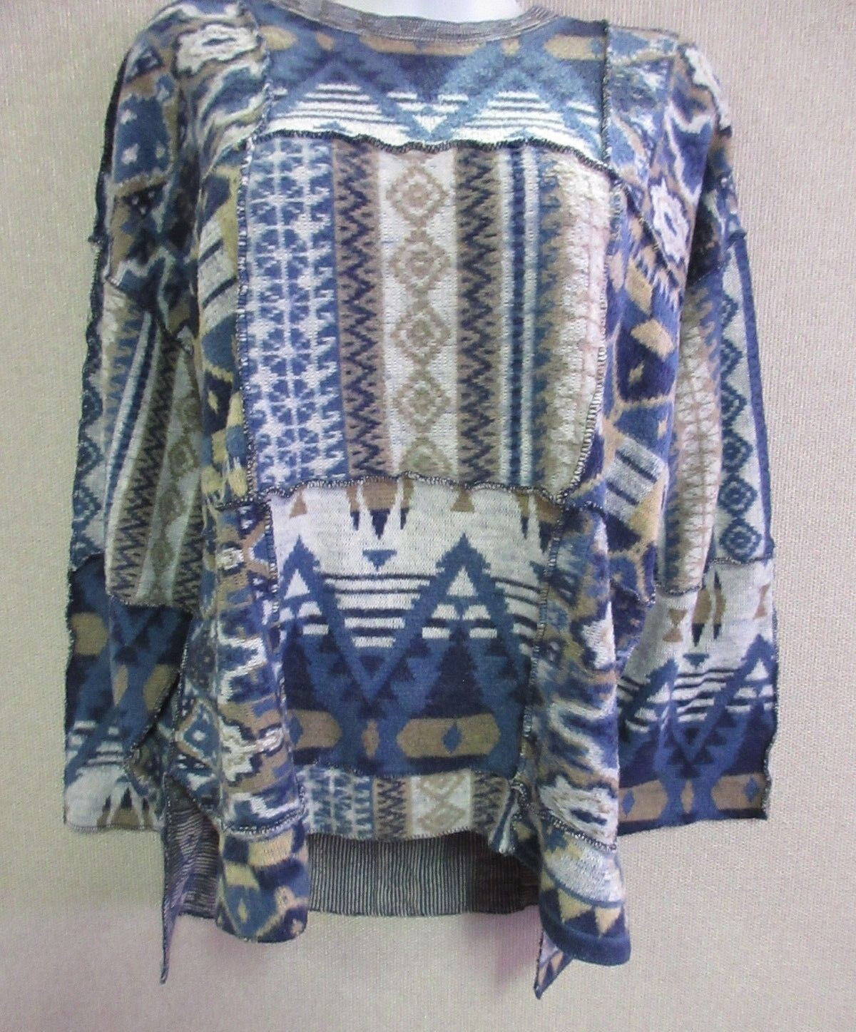 Vintage 90’s Express Patchwork Slouch-Style Sweater GRUNGE One Size Fits S, M, L