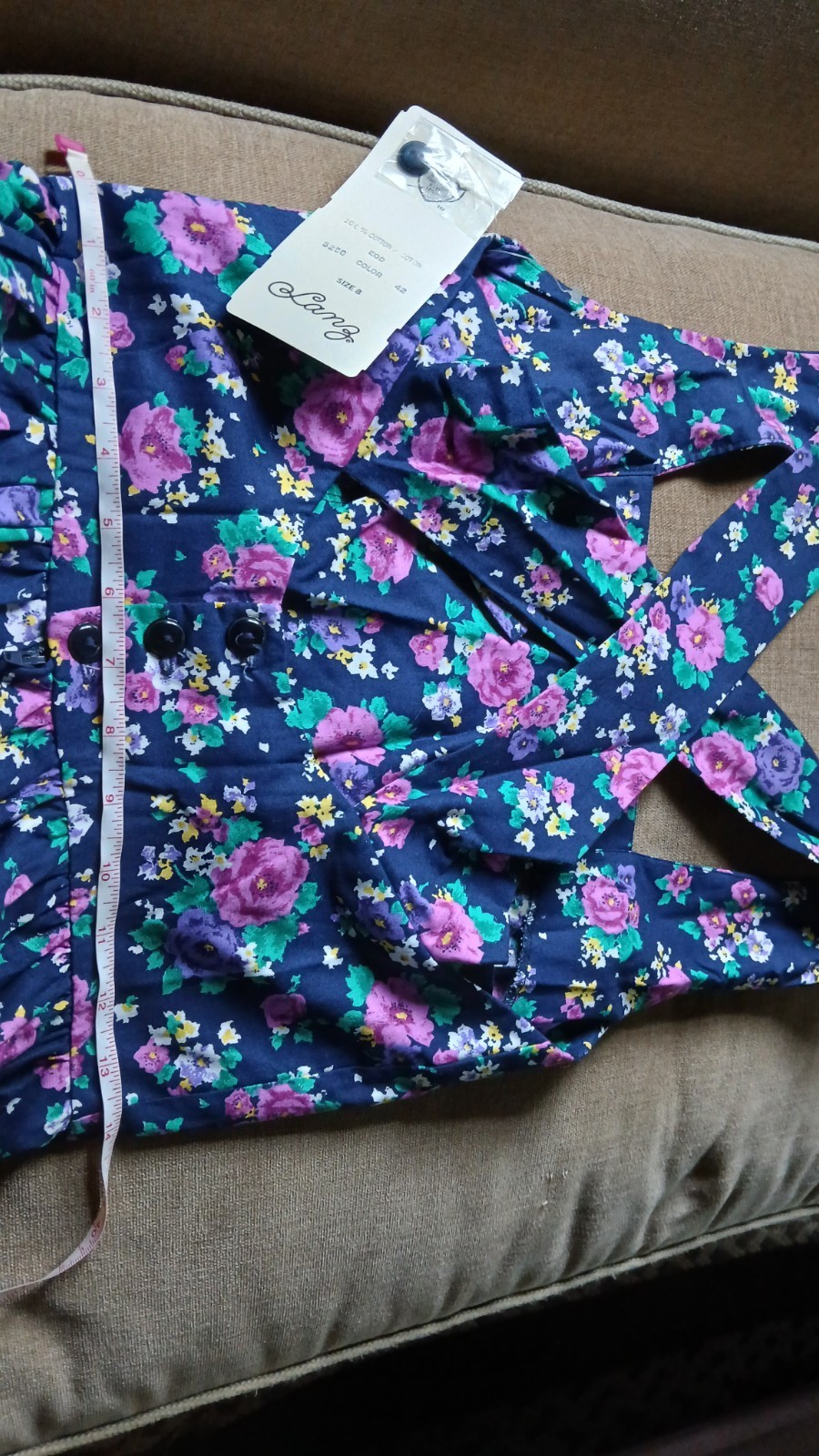 Lanz Originals Wonderful Vintage 80’s-90’s NWT Floral Blue Sundress Size 8