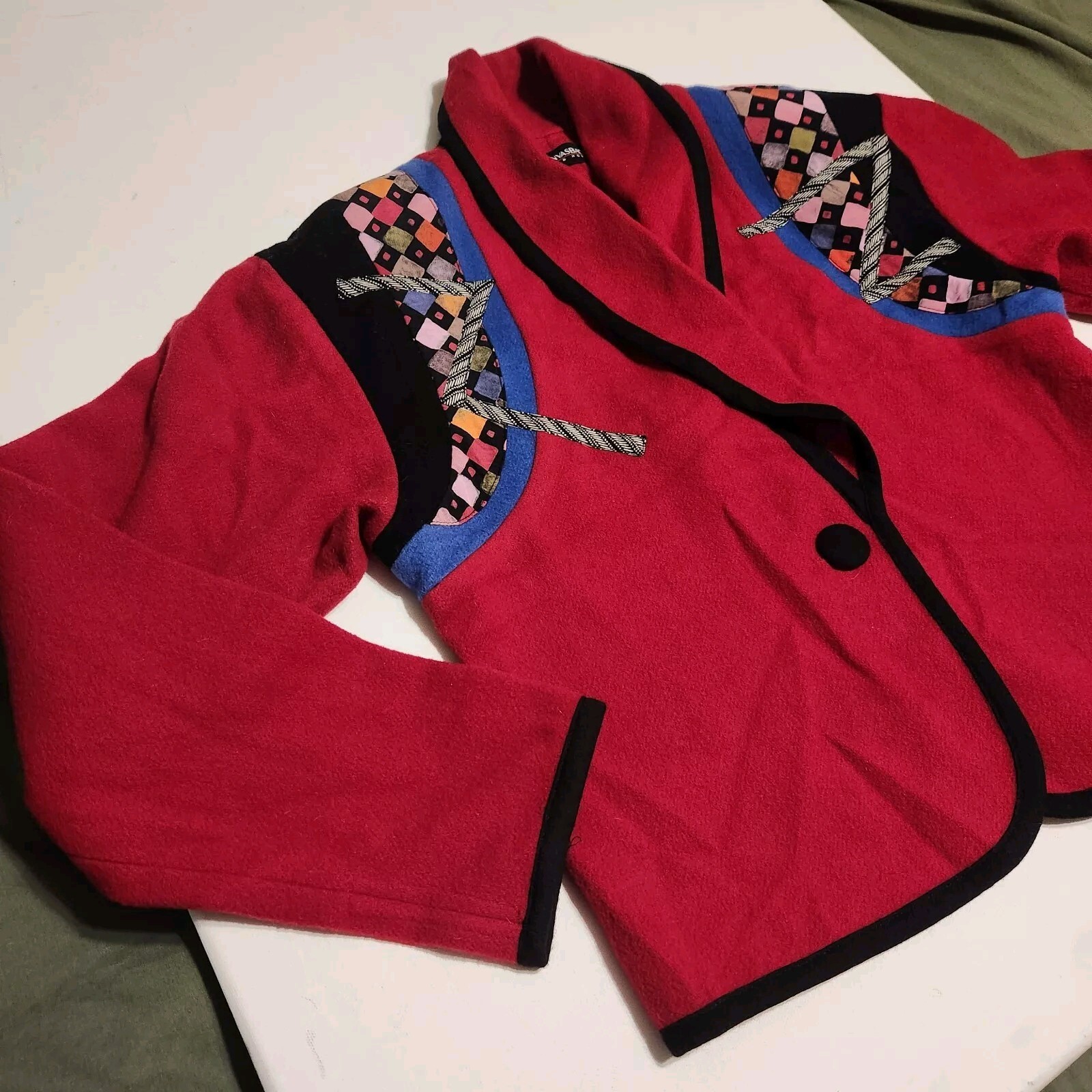 Vintage Canvasbacks Lutton & Horsfield Wool Retro Patchwork Jacket SZ S/M