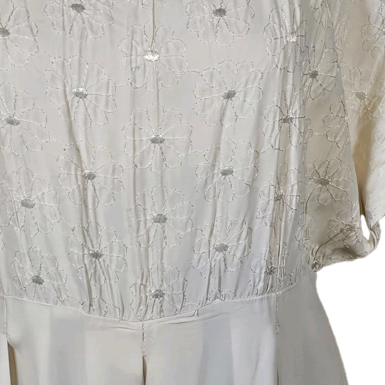 Vintage Jeffery& Dara Petite By Linda Hutley SZ 8 White Wedding Palazzo Jumpsuit
