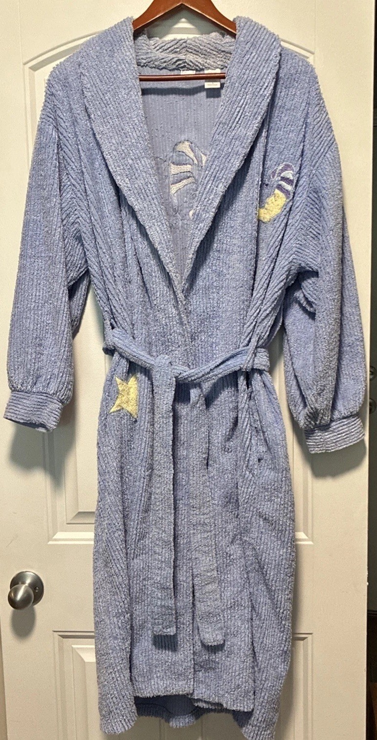 Vintage Blue / Star / Moon Chenille Robe Personal Identity Woman’s Large L
