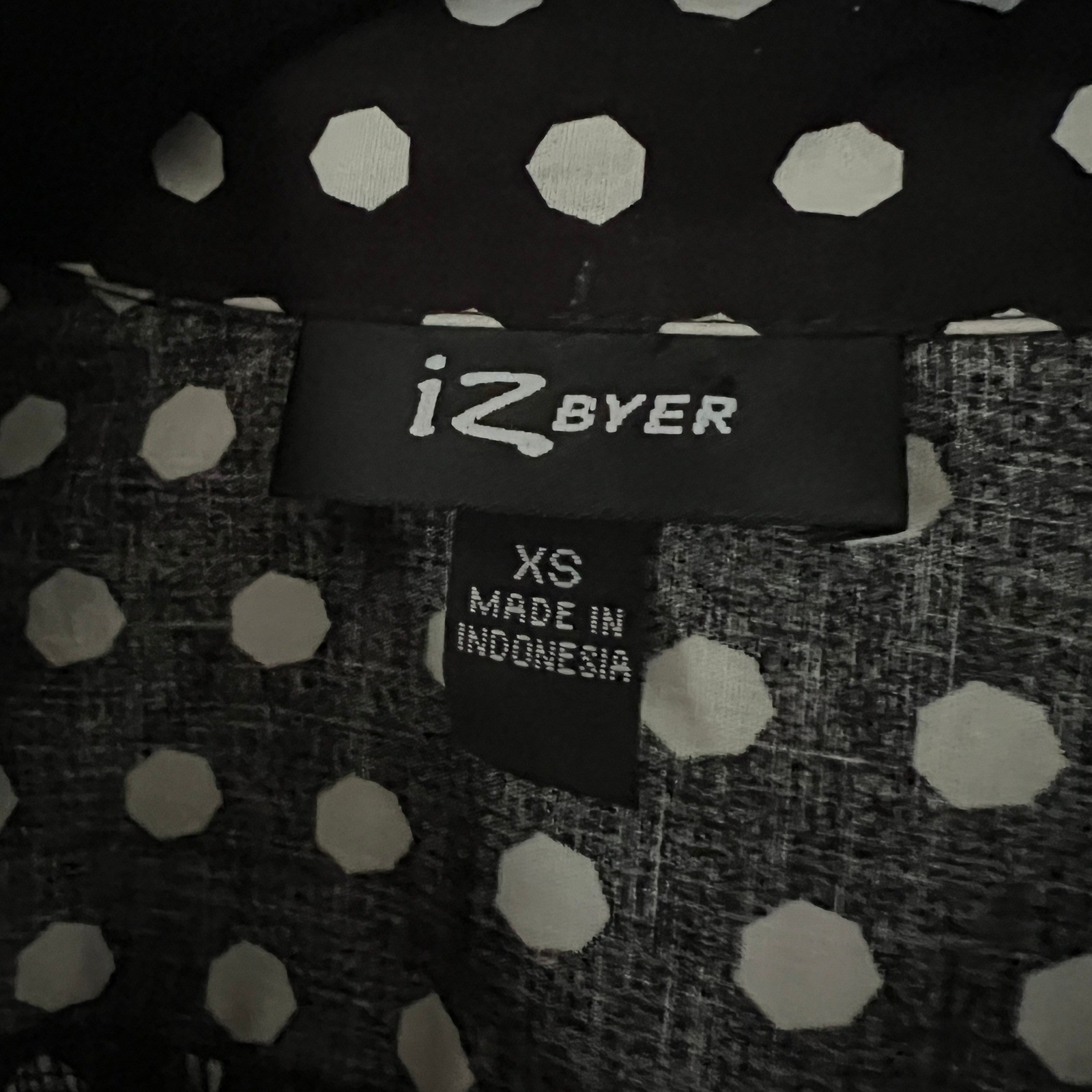 Y2K Polka Dot Dress iZ Byer Black White Ruffle Skater Retro Indie Parisian Sz XS
